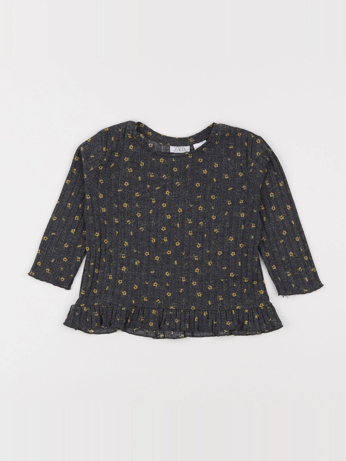 Zara - tee-shirt gris, jaune - 9/12 mois