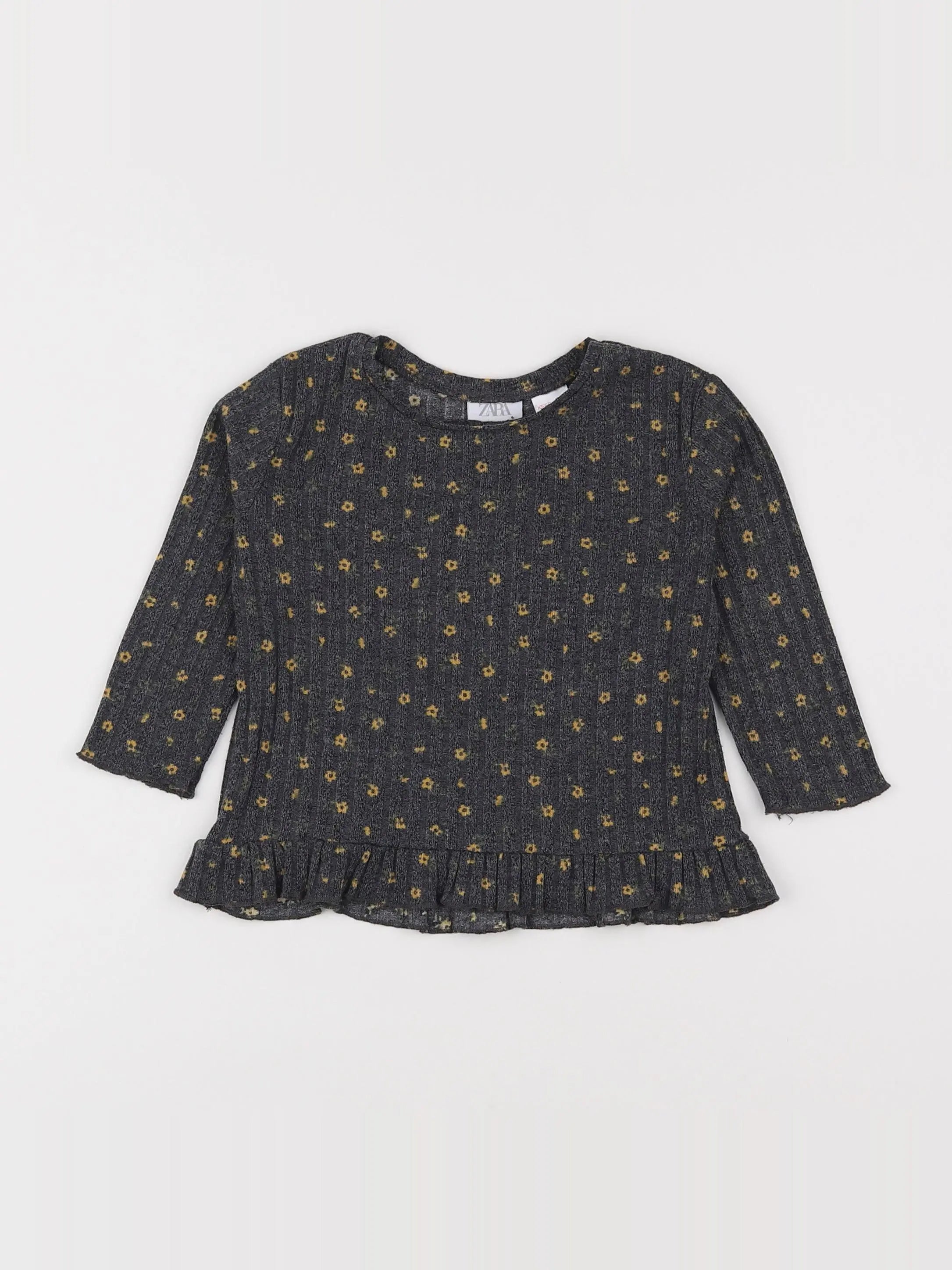 Zara - tee-shirt gris, jaune - 9/12 mois