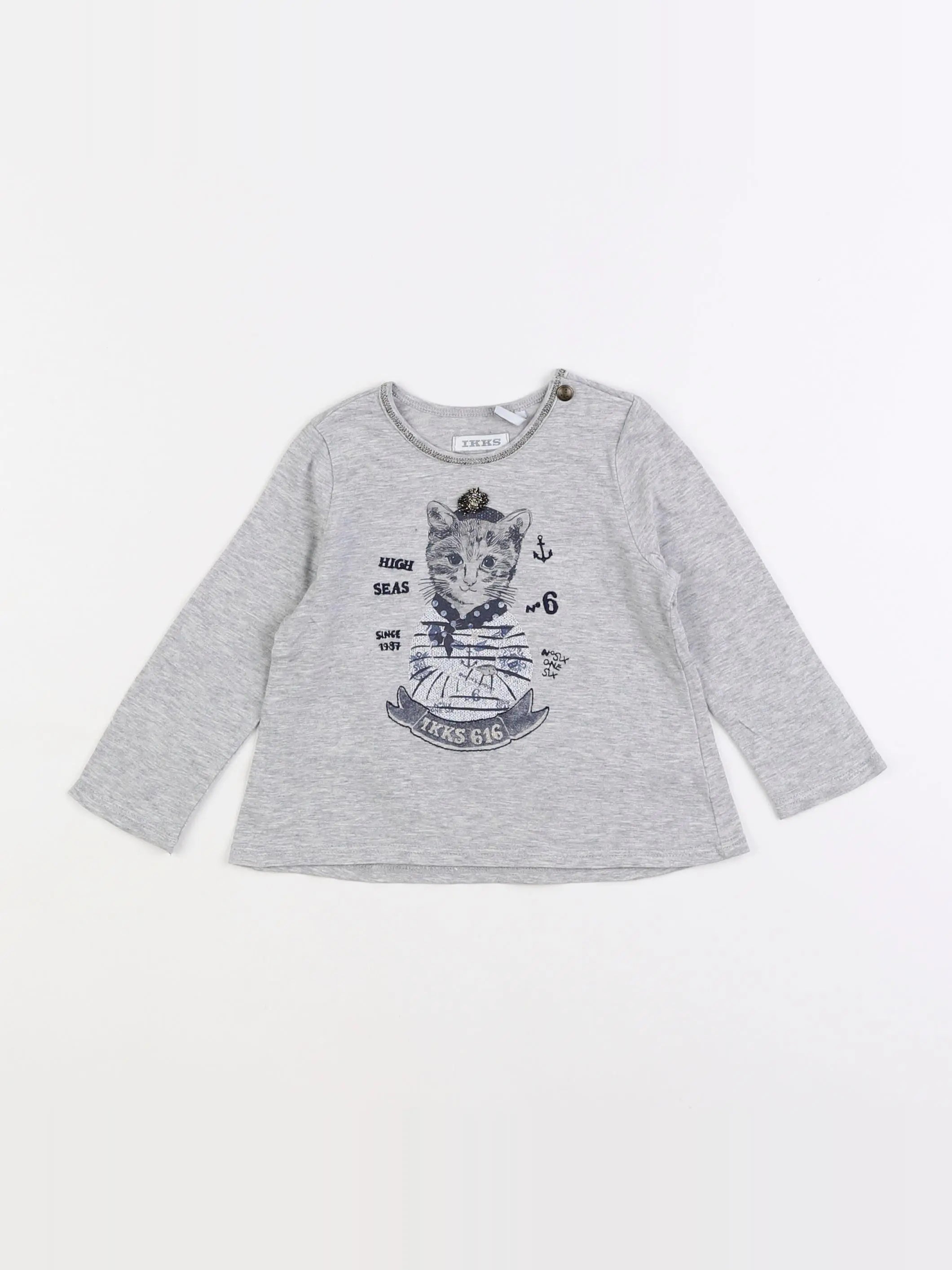 IKKS - tee-shirt gris - 12 mois