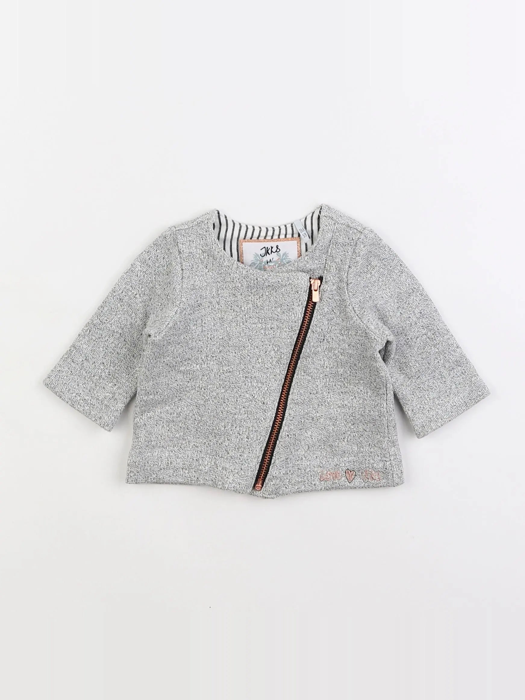 IKKS - gilet imprimé au dos gris - 3 mois