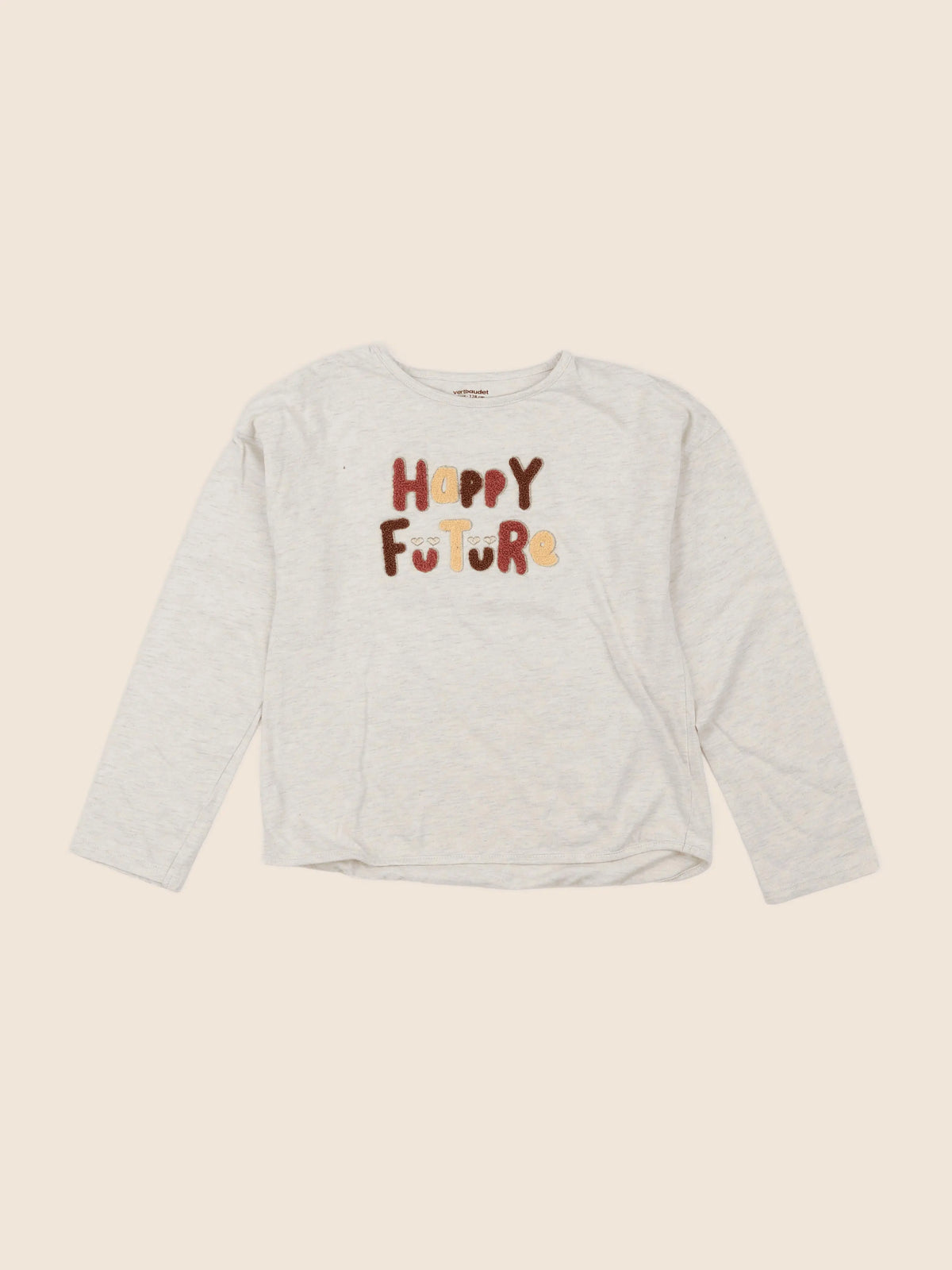 Vertbaudet - tee-shirt beige - 8 ans