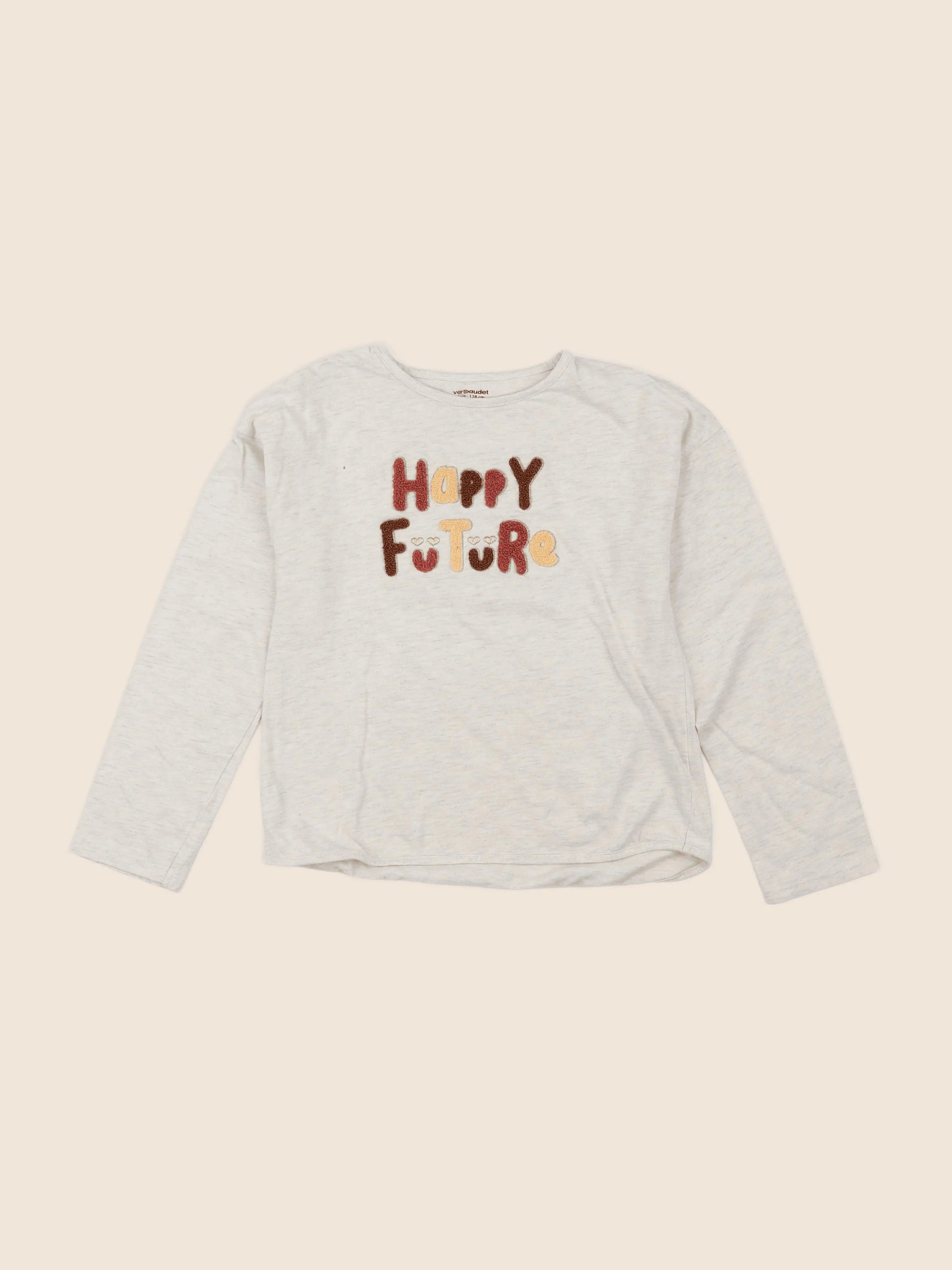 Vertbaudet - tee-shirt beige - 8 ans