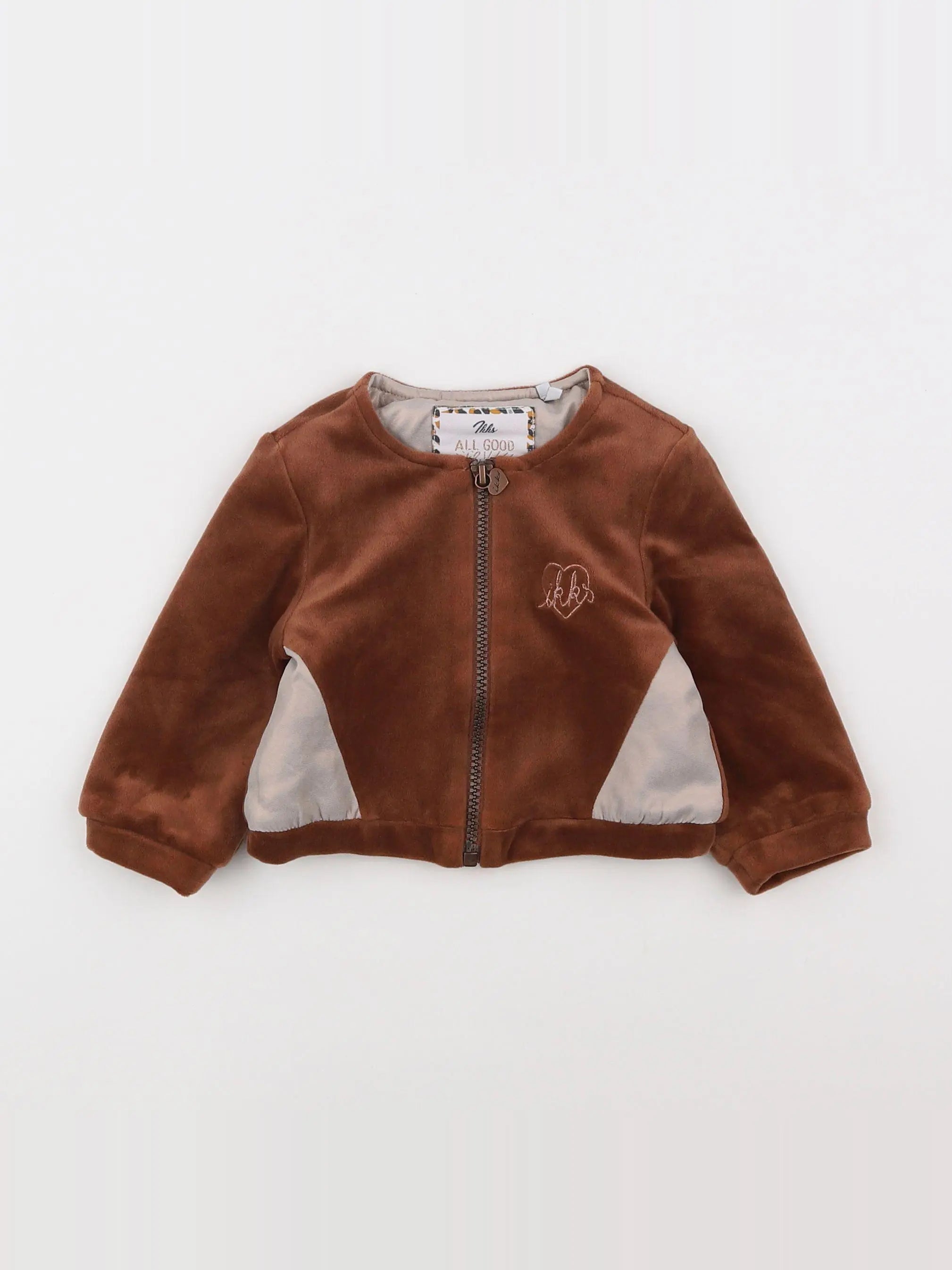 IKKS - veste doublé marron - 12 mois