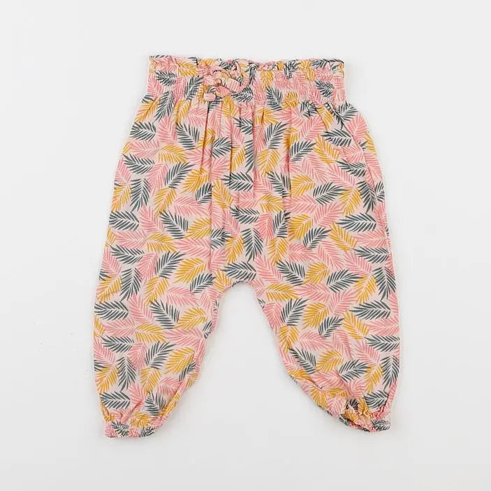 Vertbaudet - pantalon rose, vert - 9 mois