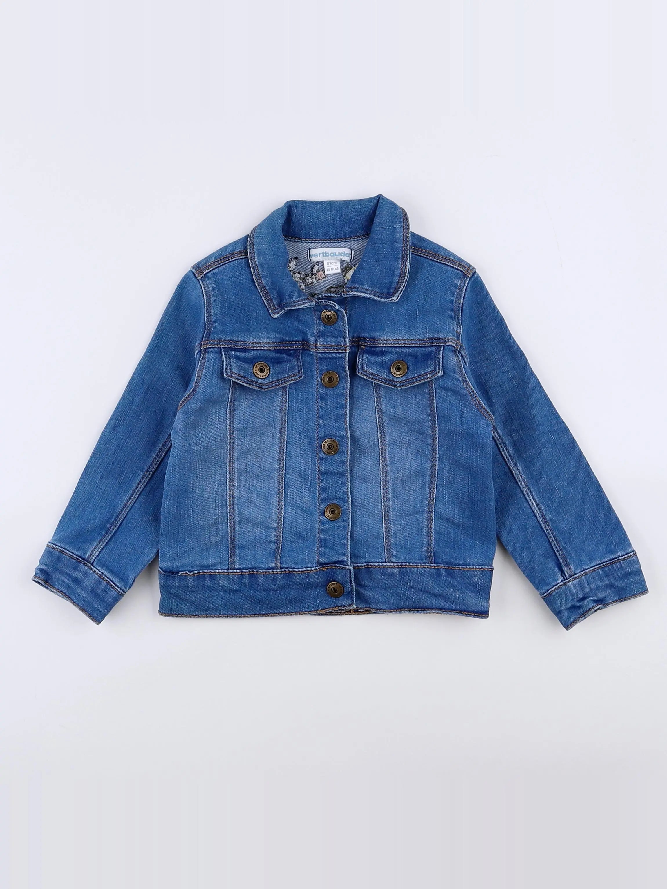 Vertbaudet - veste imprimé au dos bleu - 18 mois