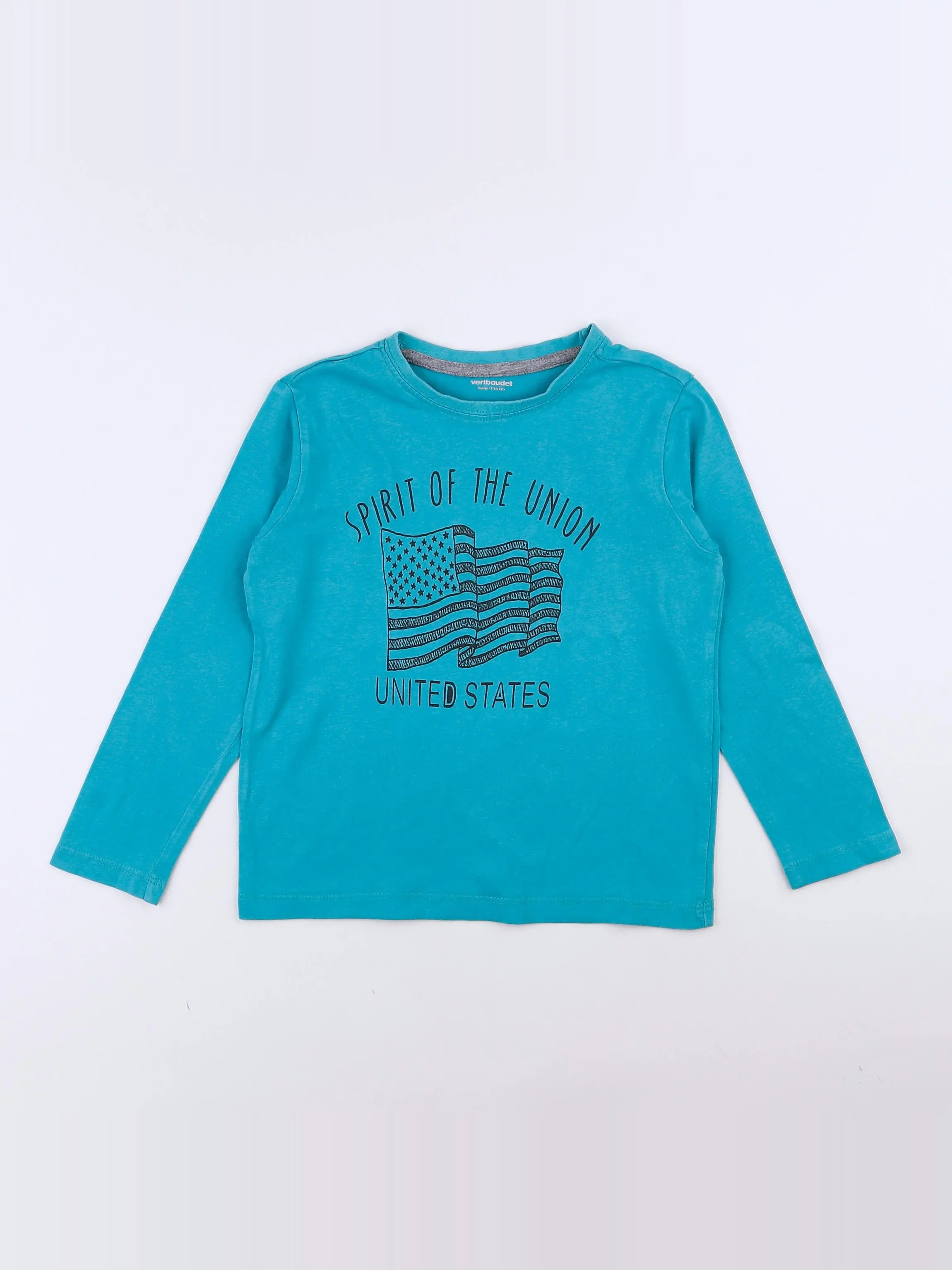 Vertbaudet - tee-shirt bleu - 6 ans