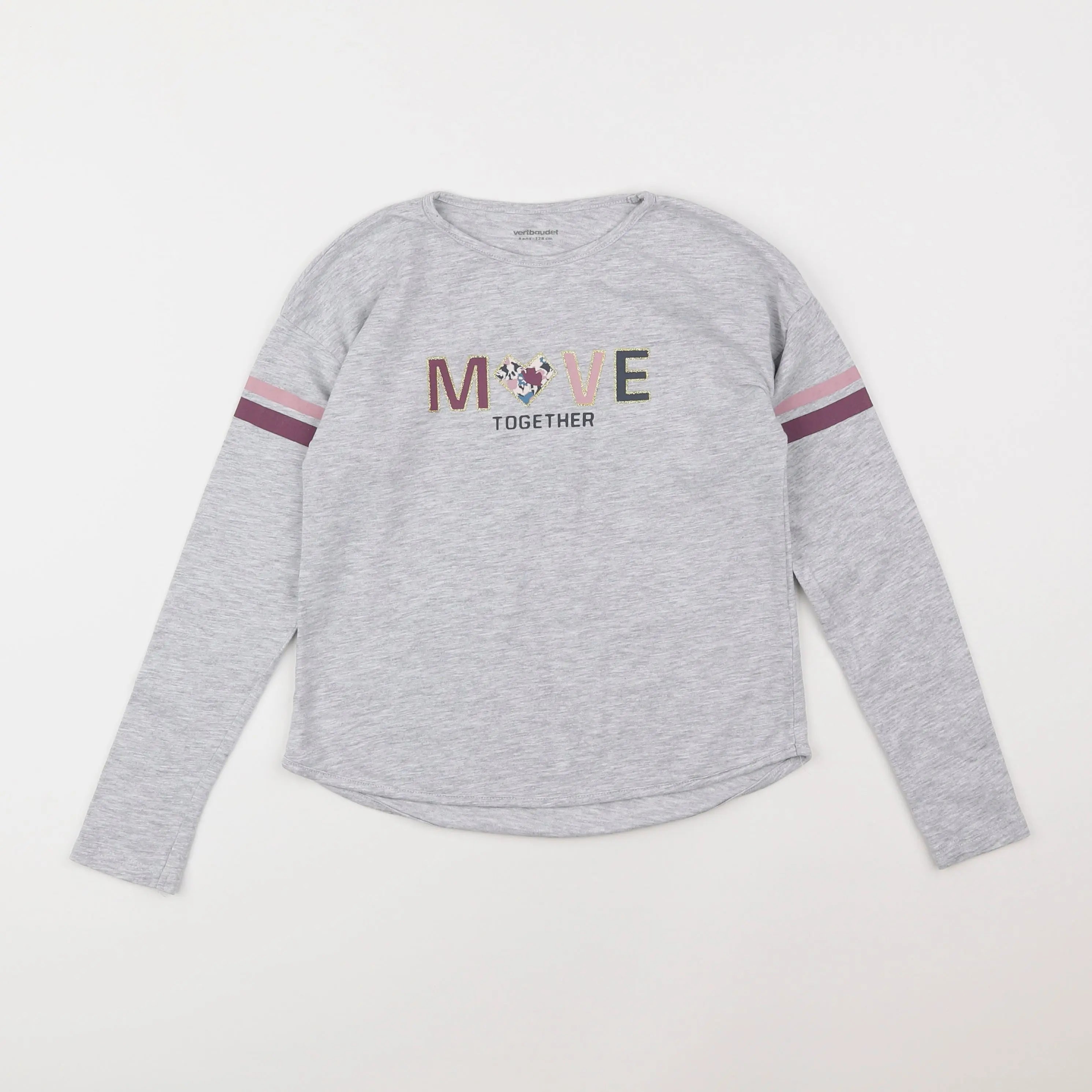 Vertbaudet - tee-shirt gris - 8 ans