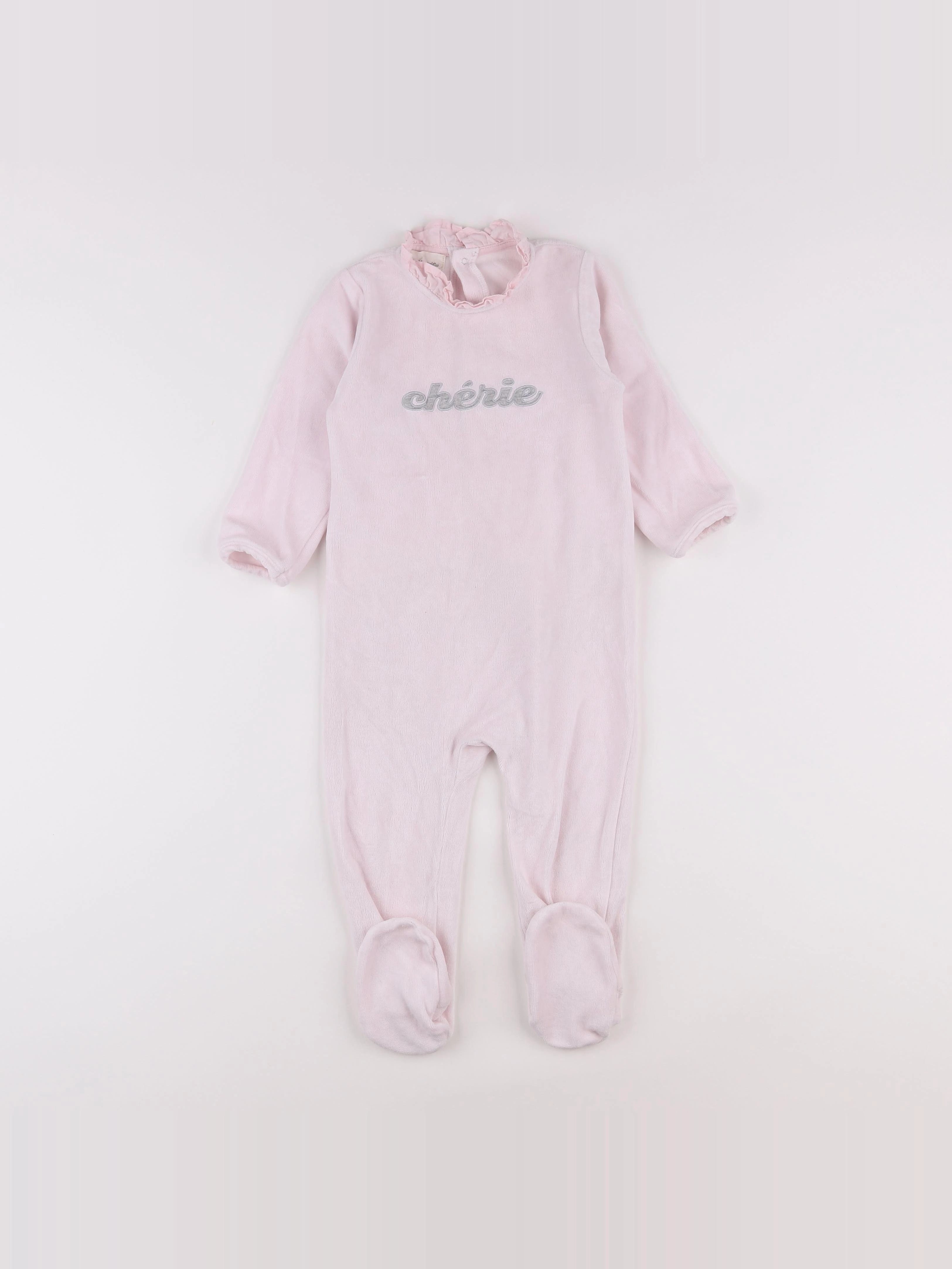 Arsène et les pipelettes - pyjama velours rose - 2 ans