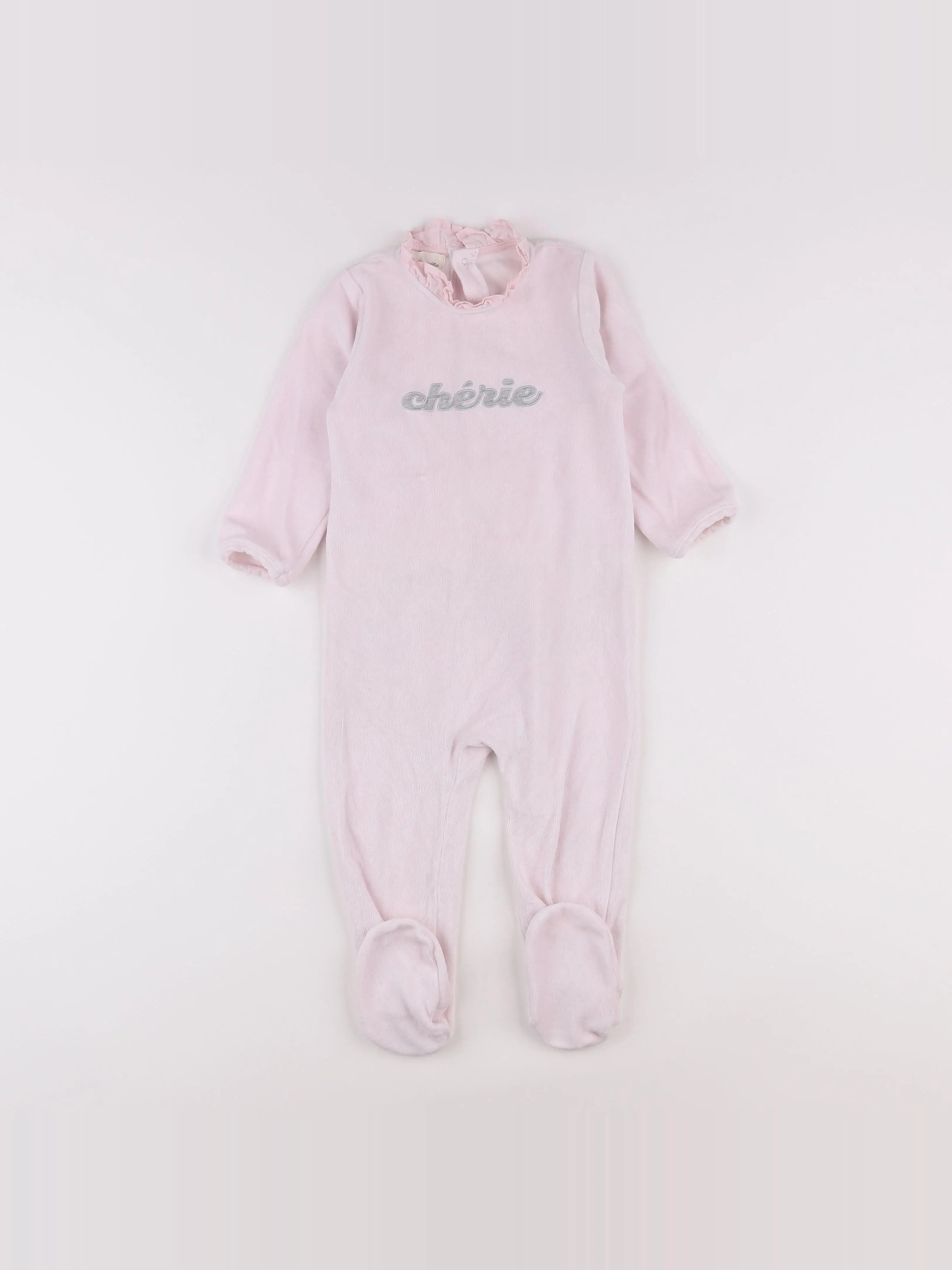Arsène et les pipelettes - pyjama velours rose - 2 ans