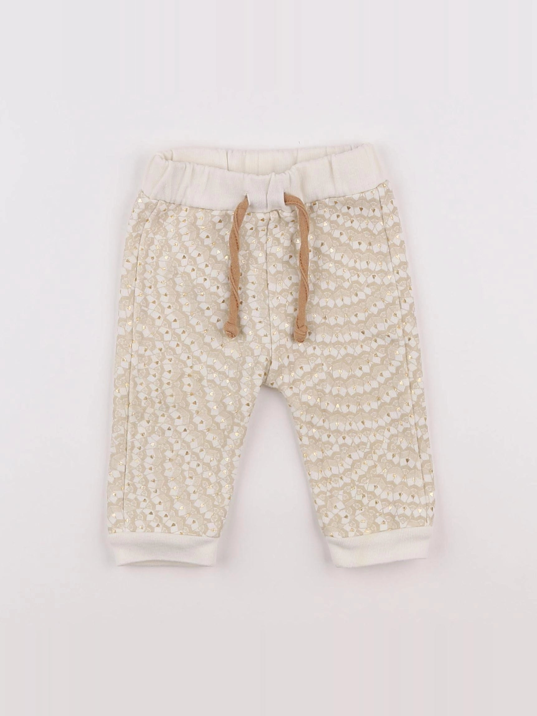 Blune - jogging beige, blanc - 6 mois