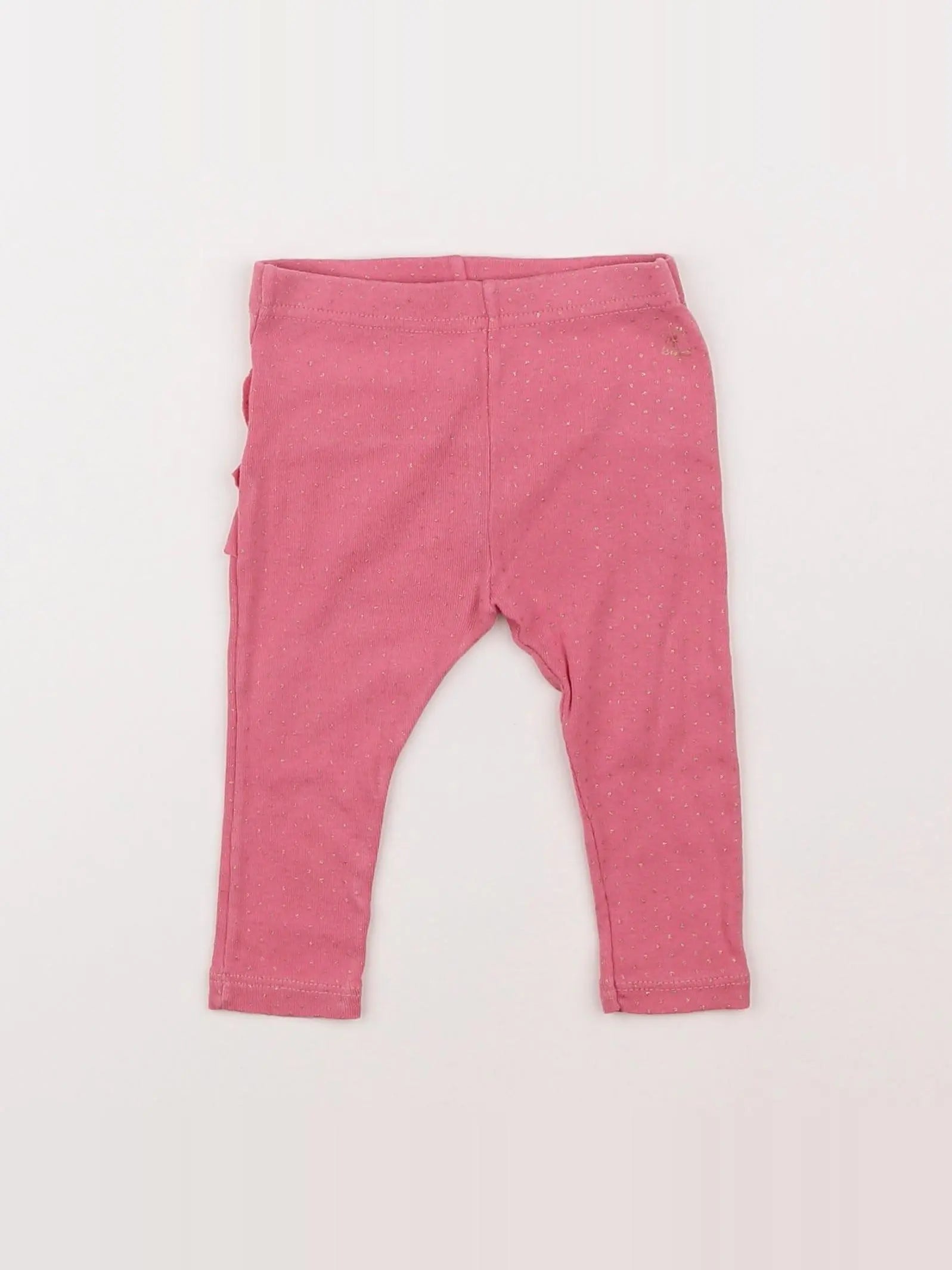 Petit Bateau - legging volants au dos rose - 6 mois