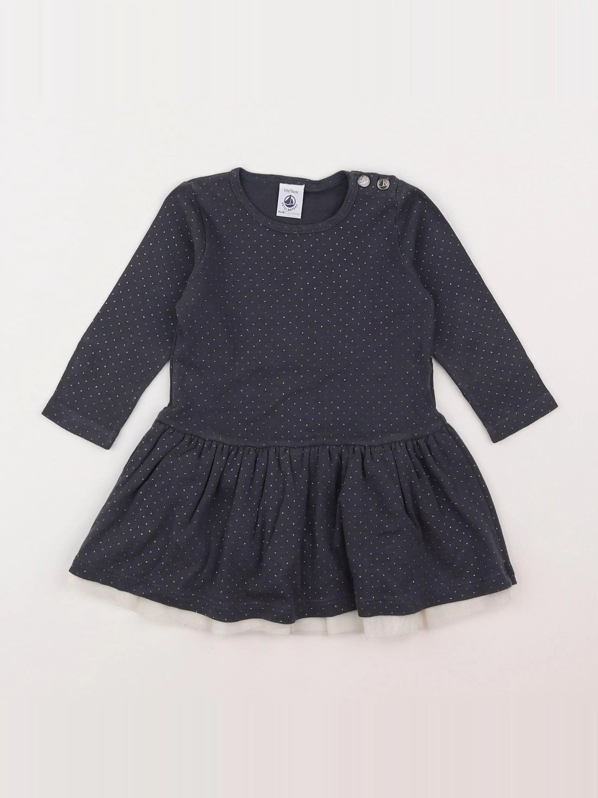 Petit Bateau - robe gris - 12 mois