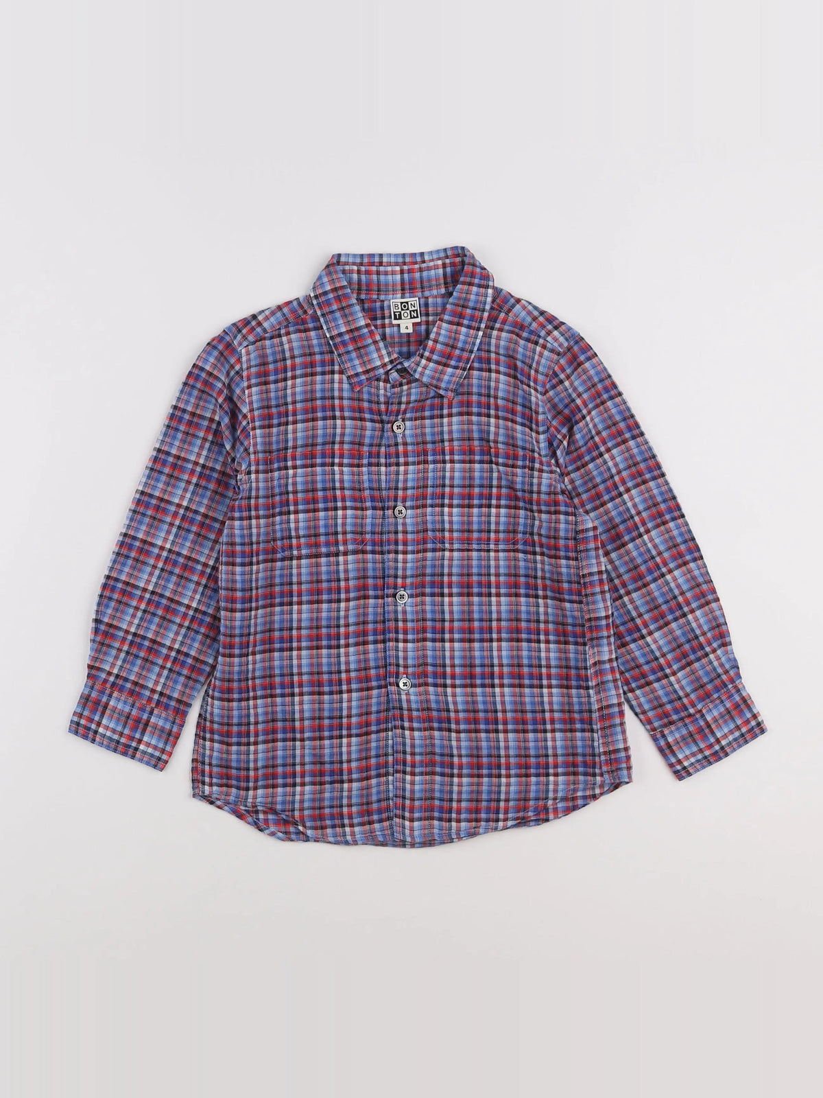 Bonton - chemise rouge - 4 ans