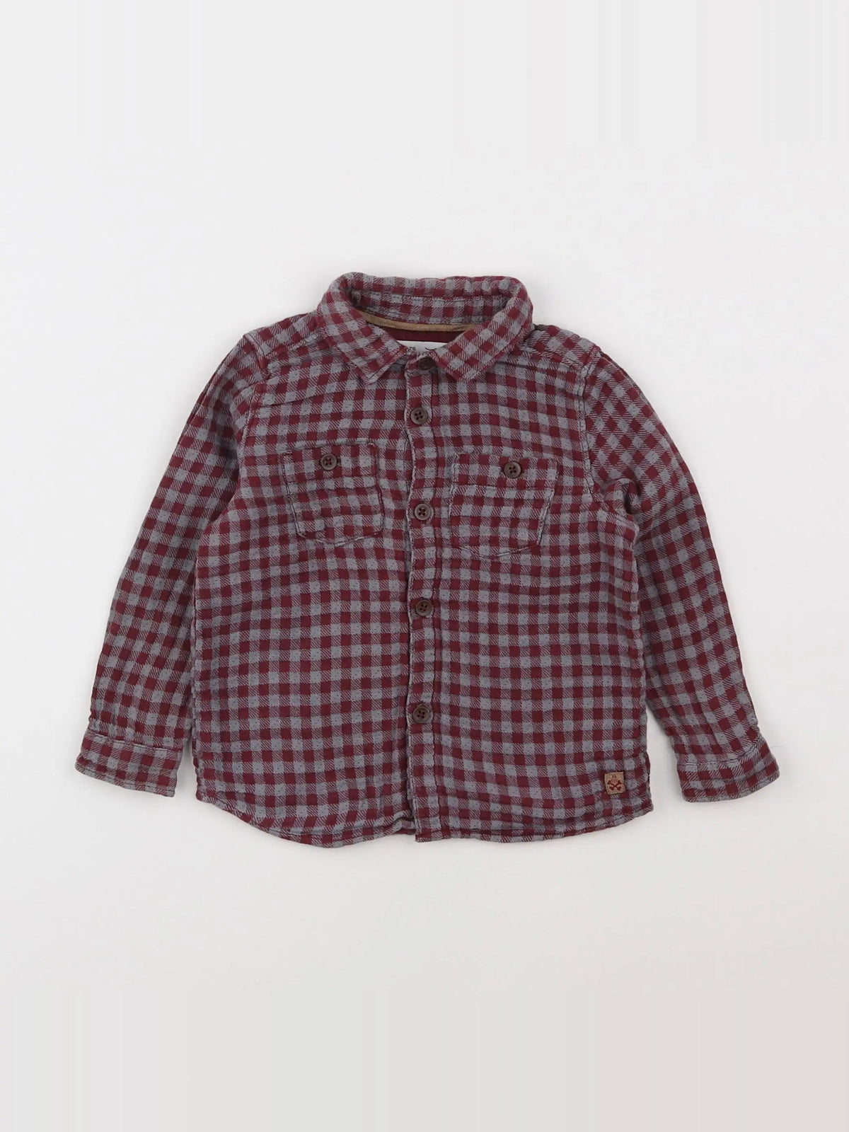 Zara - chemise gris, rouge - 12/18 mois