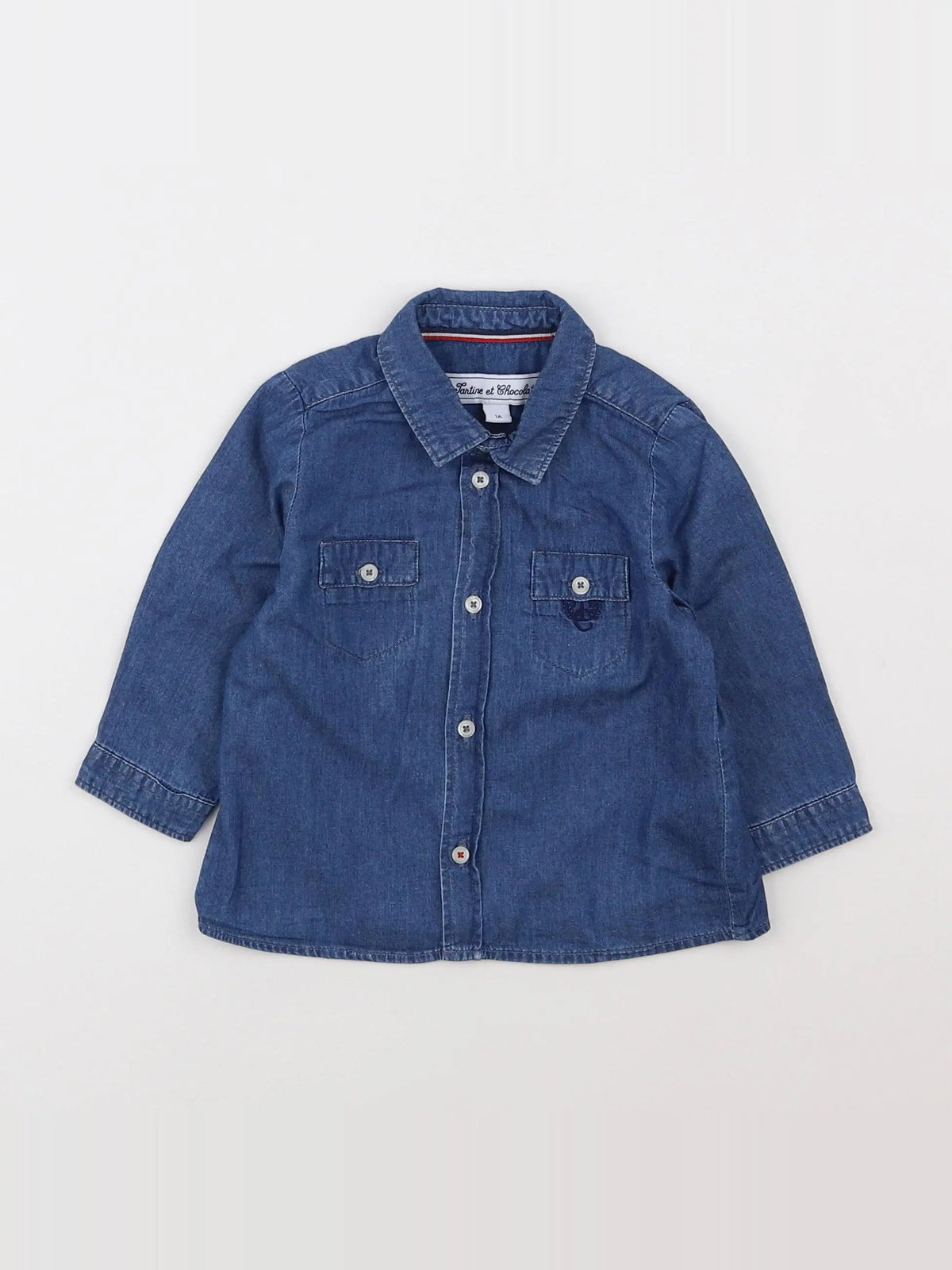 Tartine & Chocolat - chemise bleu - 12 mois