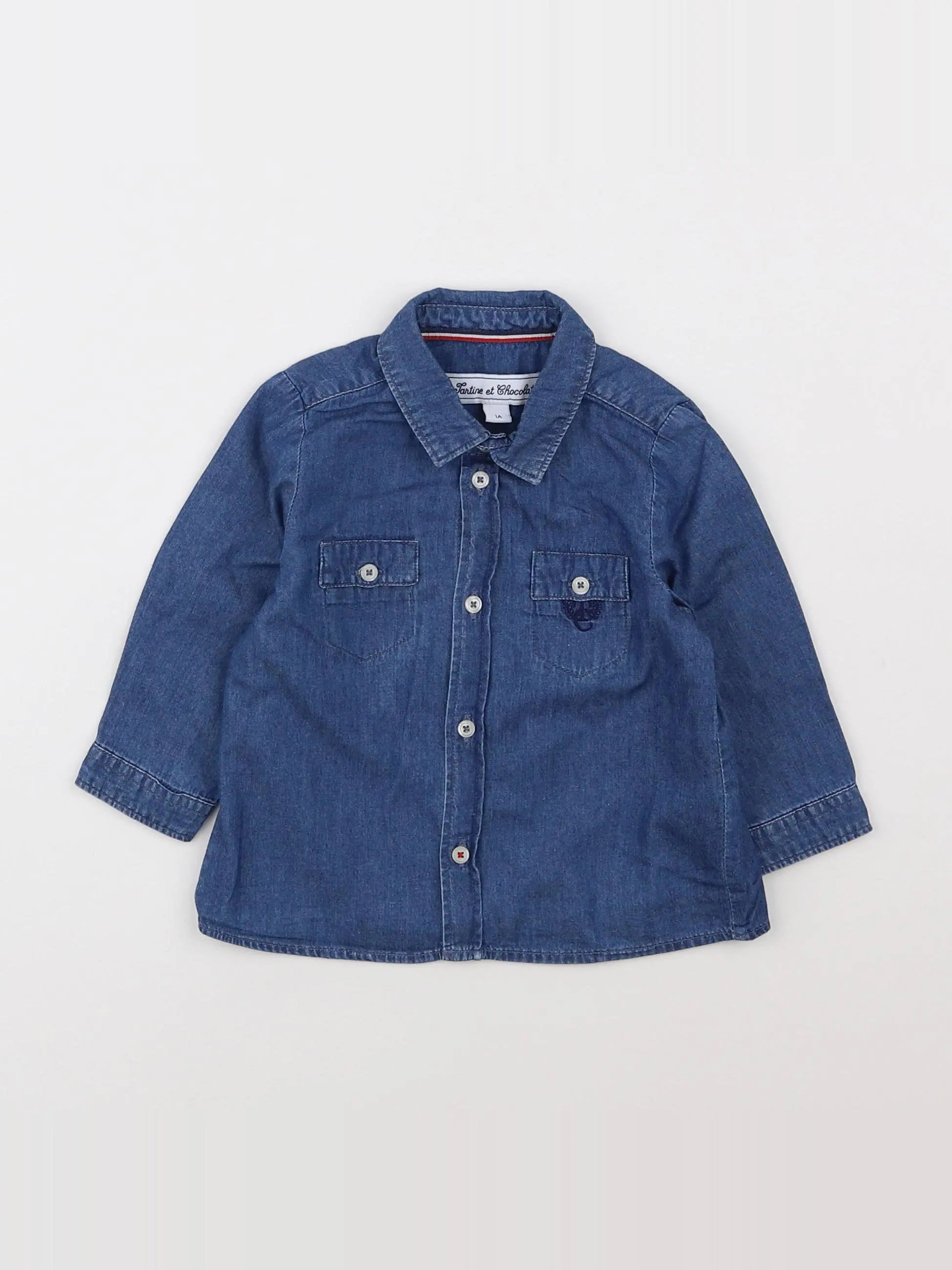 Tartine & Chocolat - chemise bleu - 12 mois