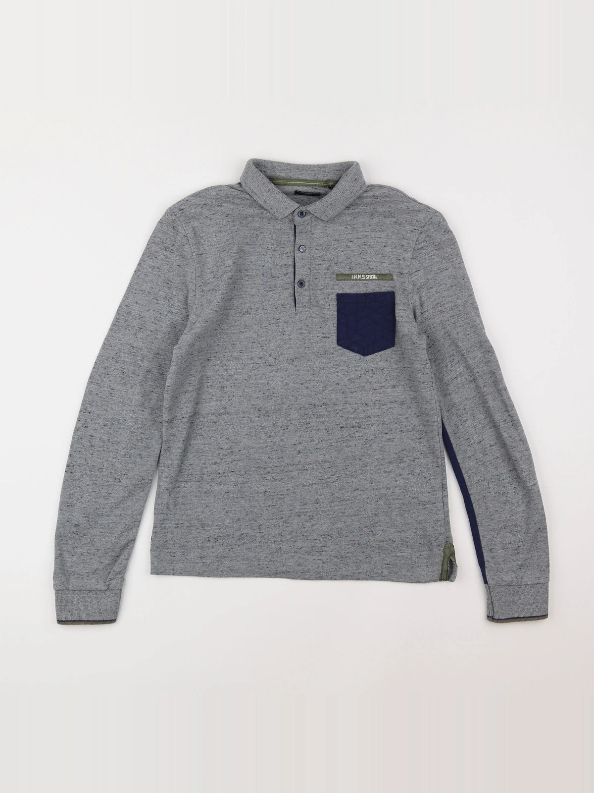 IKKS - polo imprimé au dos gris - 12 ans