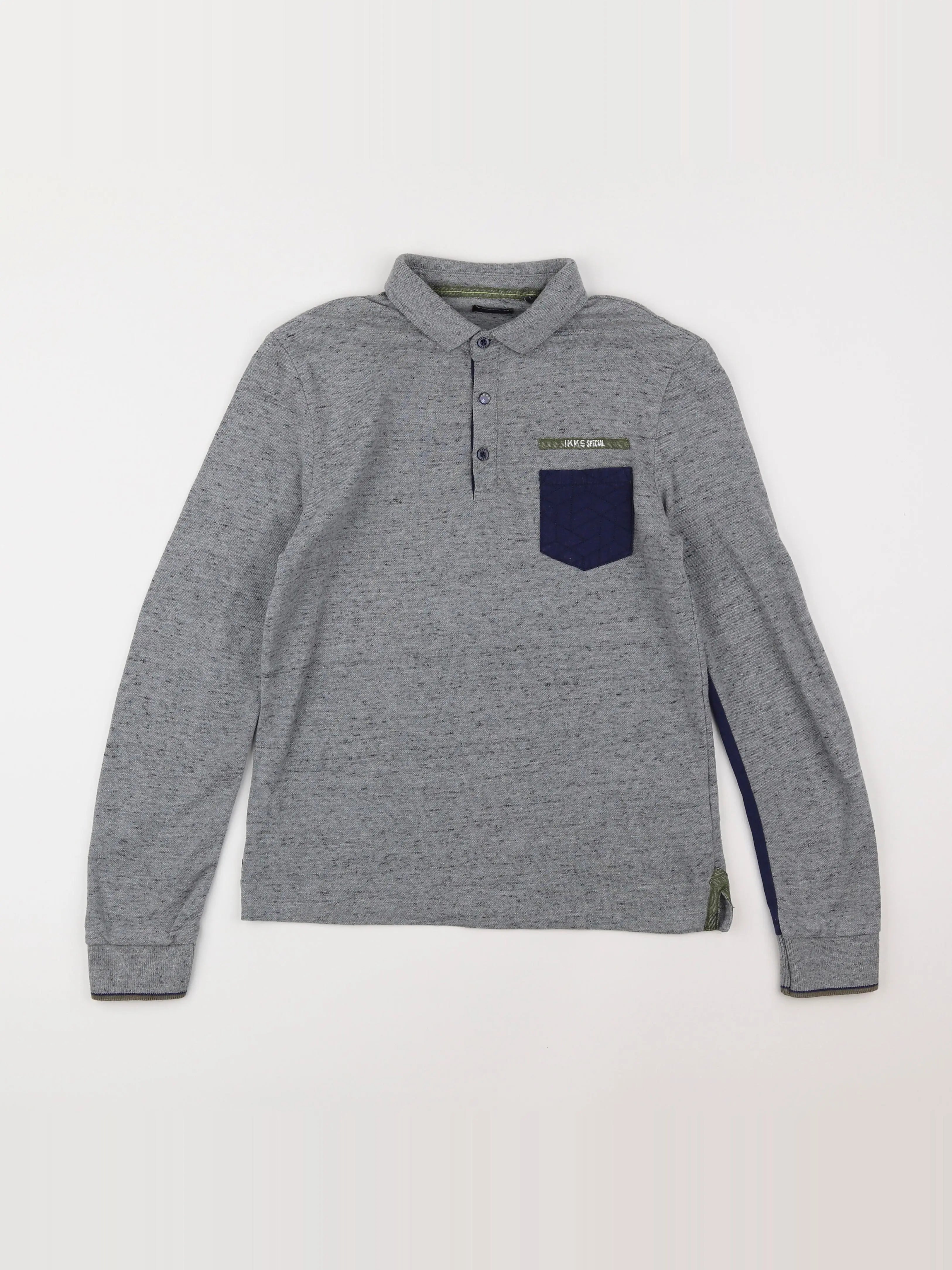 IKKS - polo imprimé au dos gris - 12 ans