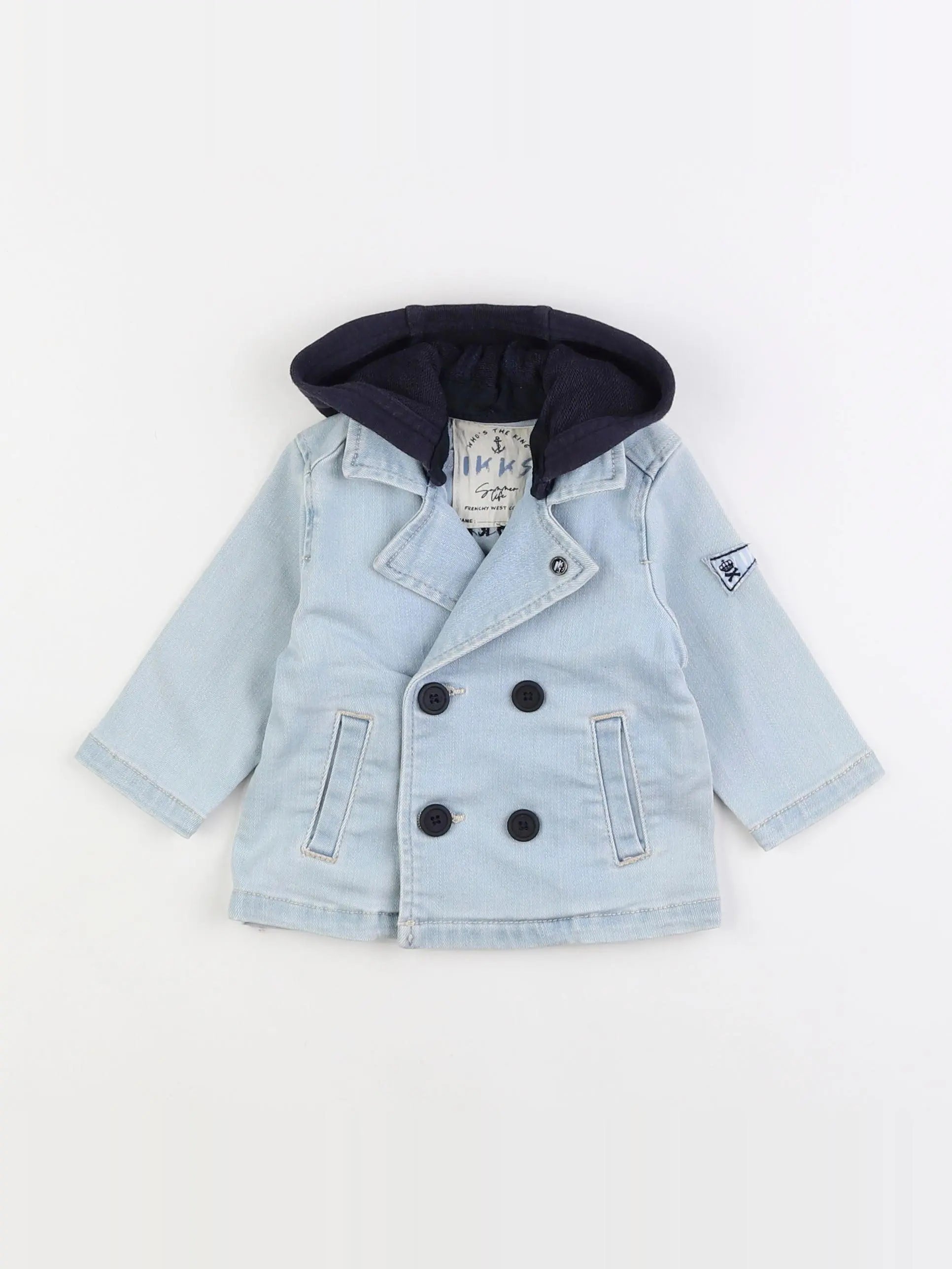 IKKS - veste imprimé au dos bleu - 6 mois