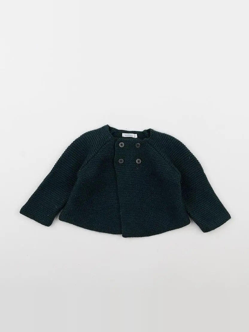 Boutchou - gilet vert - 6 mois