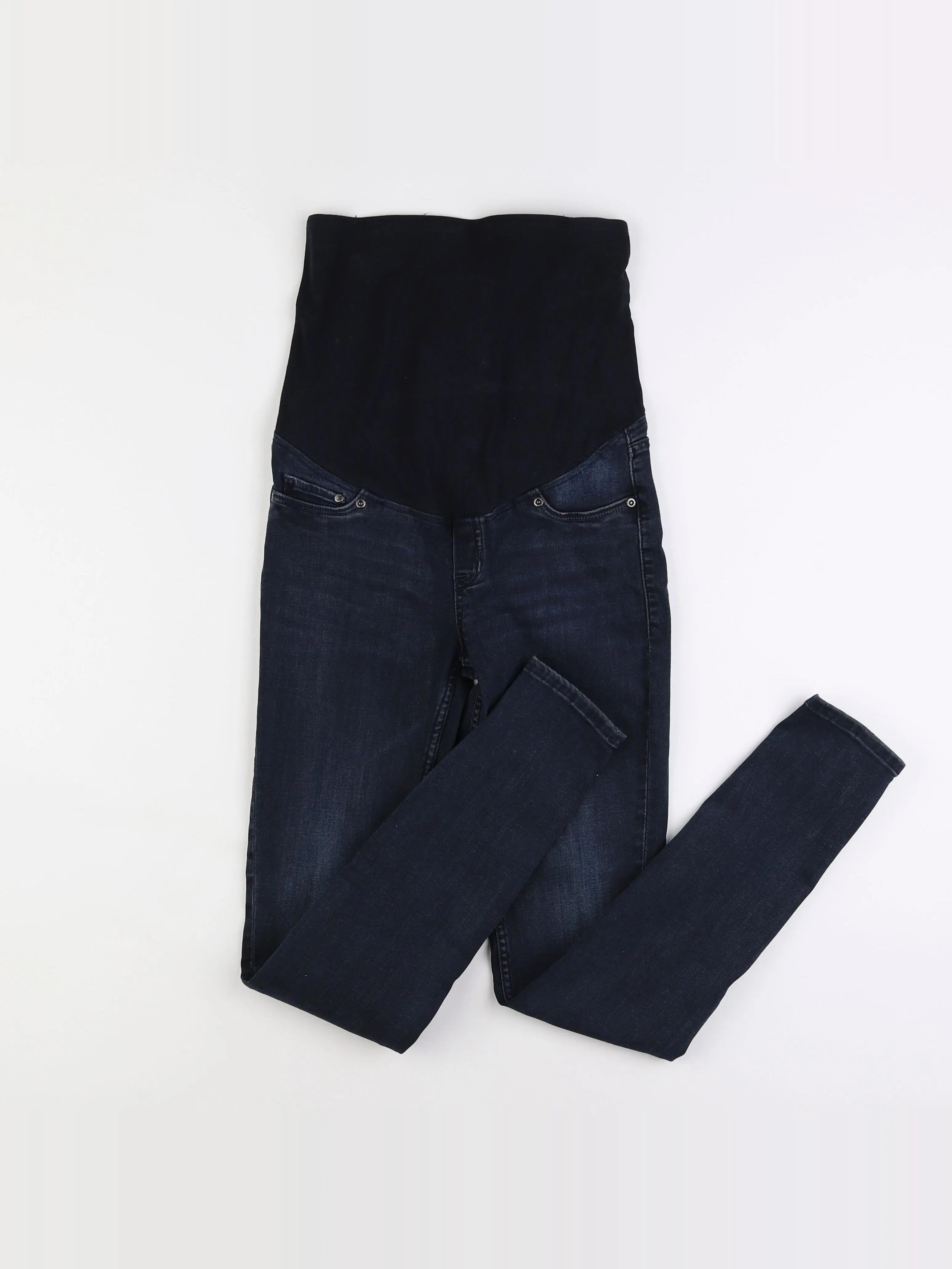 H&M - jean grossesse noir - 36