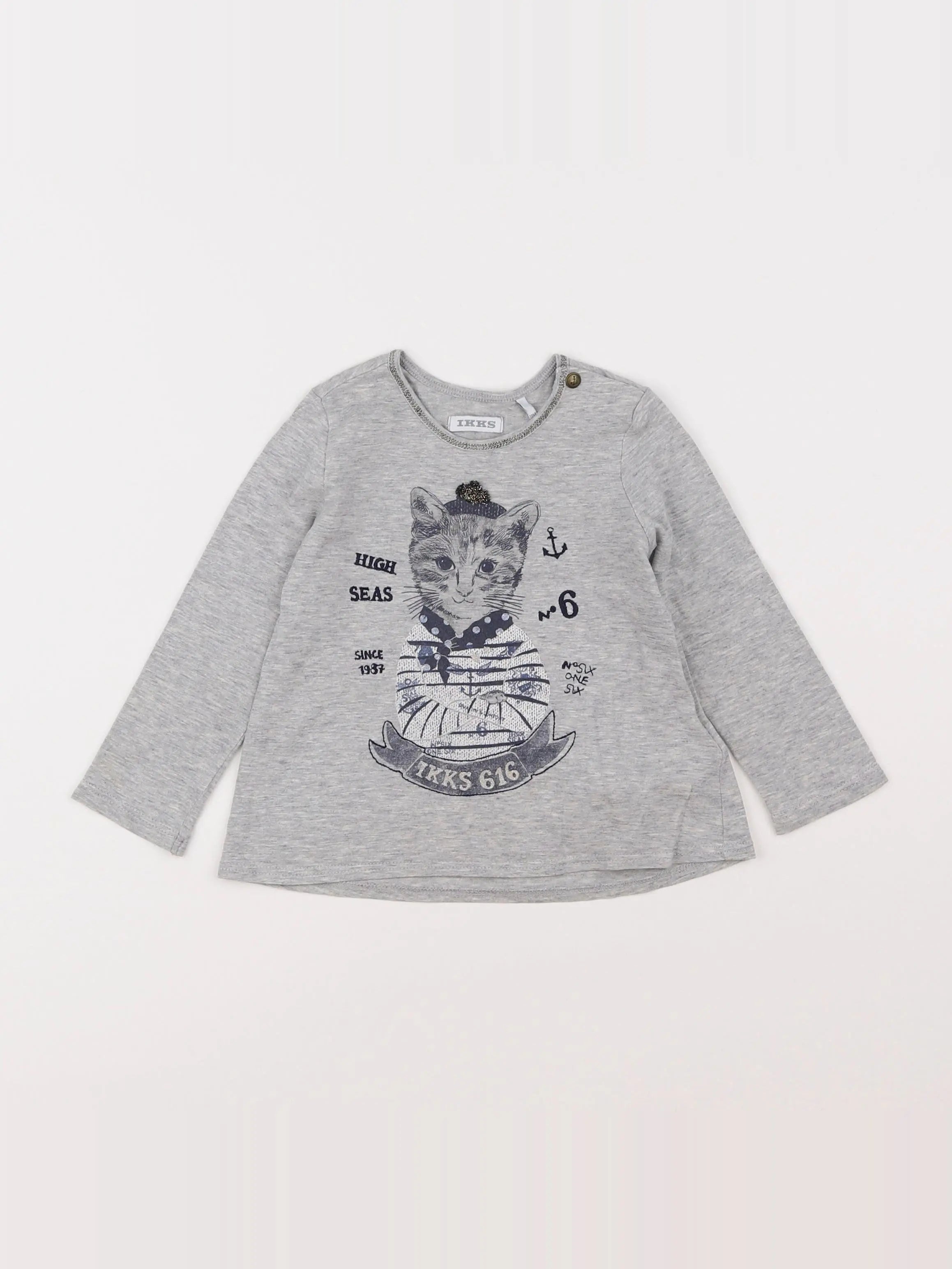 IKKS - tee-shirt gris - 18 mois