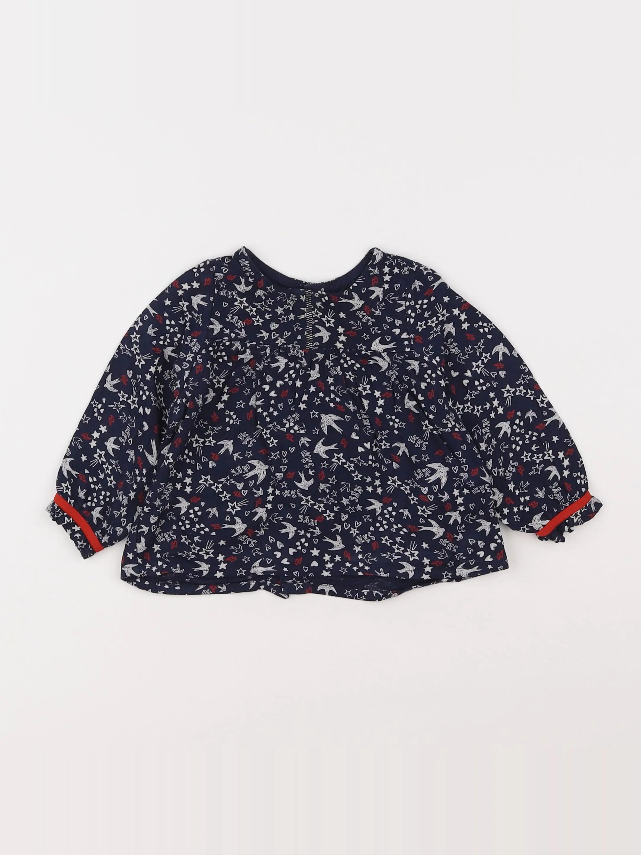 IKKS - blouse bleu - 12 mois
