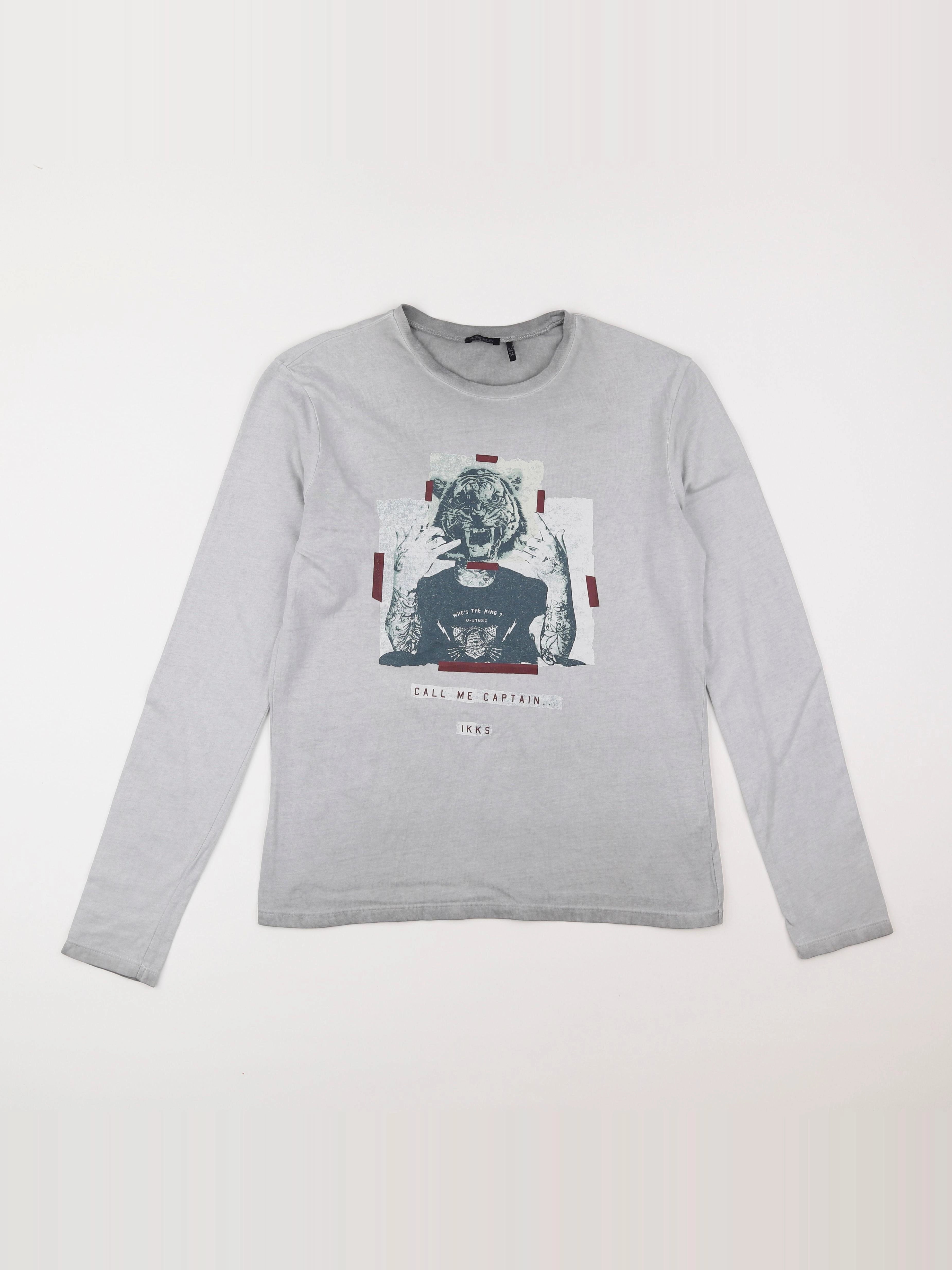 IKKS - tee-shirt gris - 14 ans