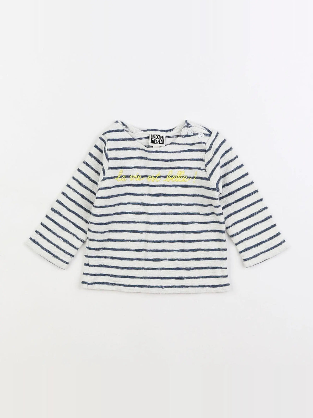 Bonton - tee-shirt bleu - 6 mois