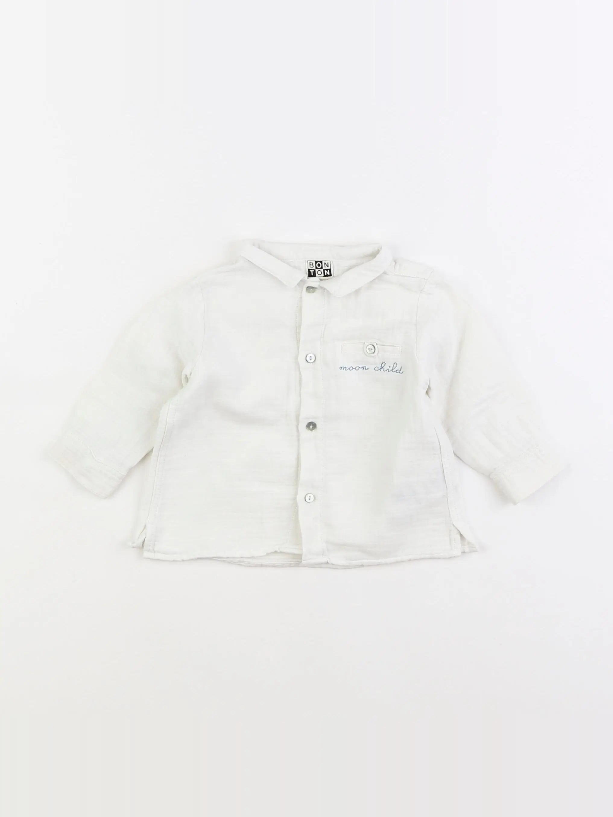 Bonton - chemise blanc - 6 mois