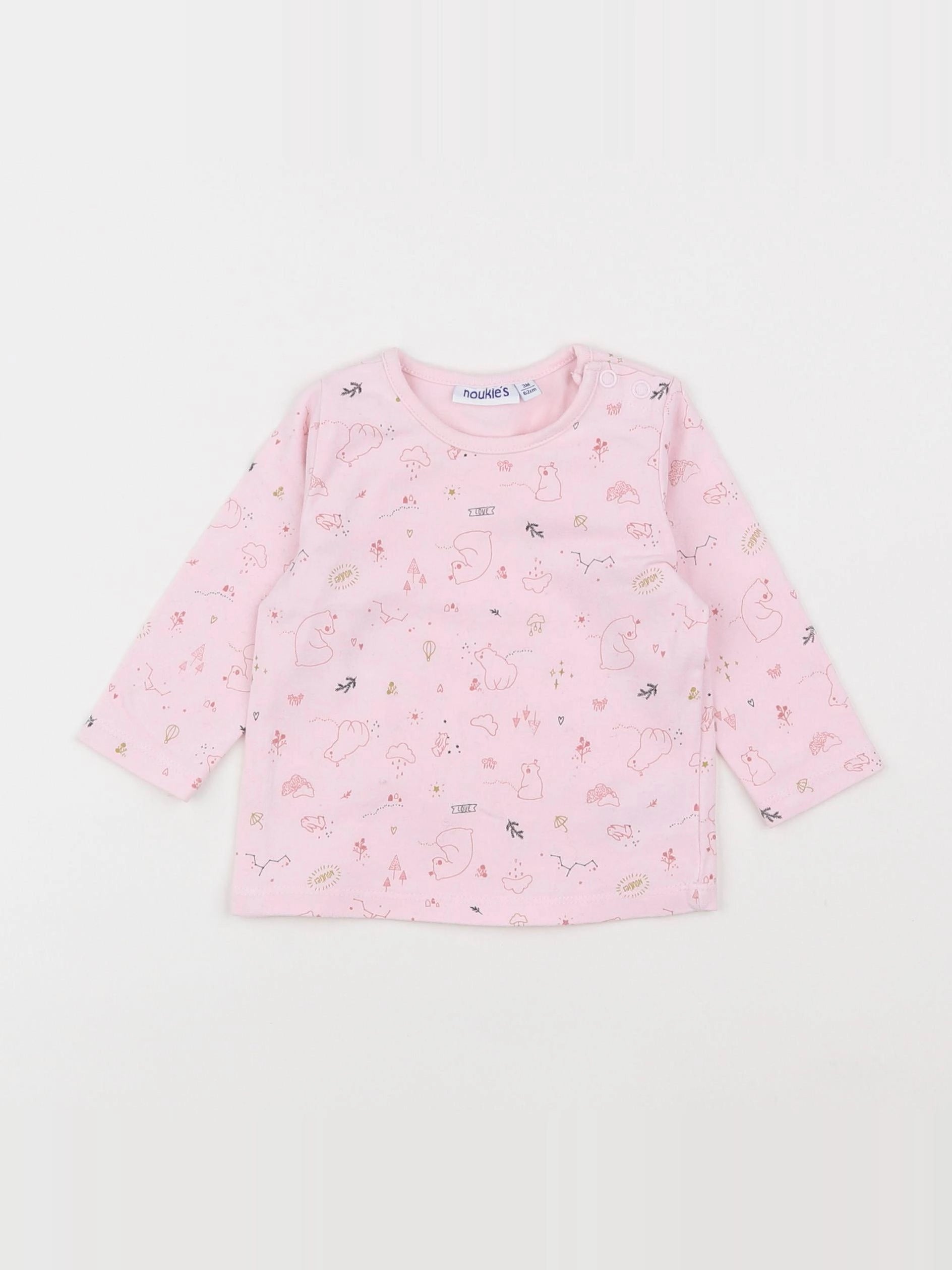 Noukie's - tee-shirt rose - 3 mois