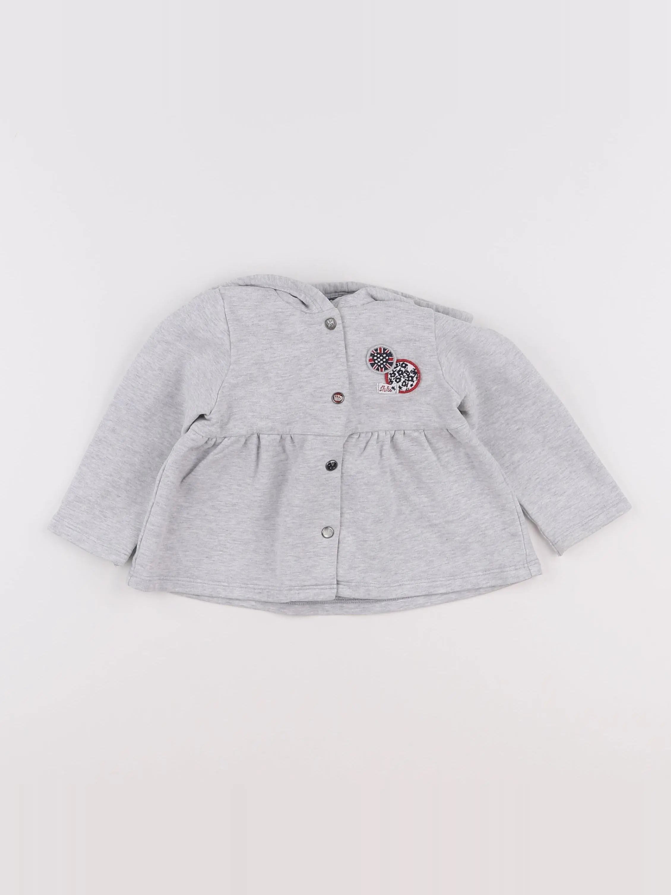 IKKS - sweat gris - 12 mois