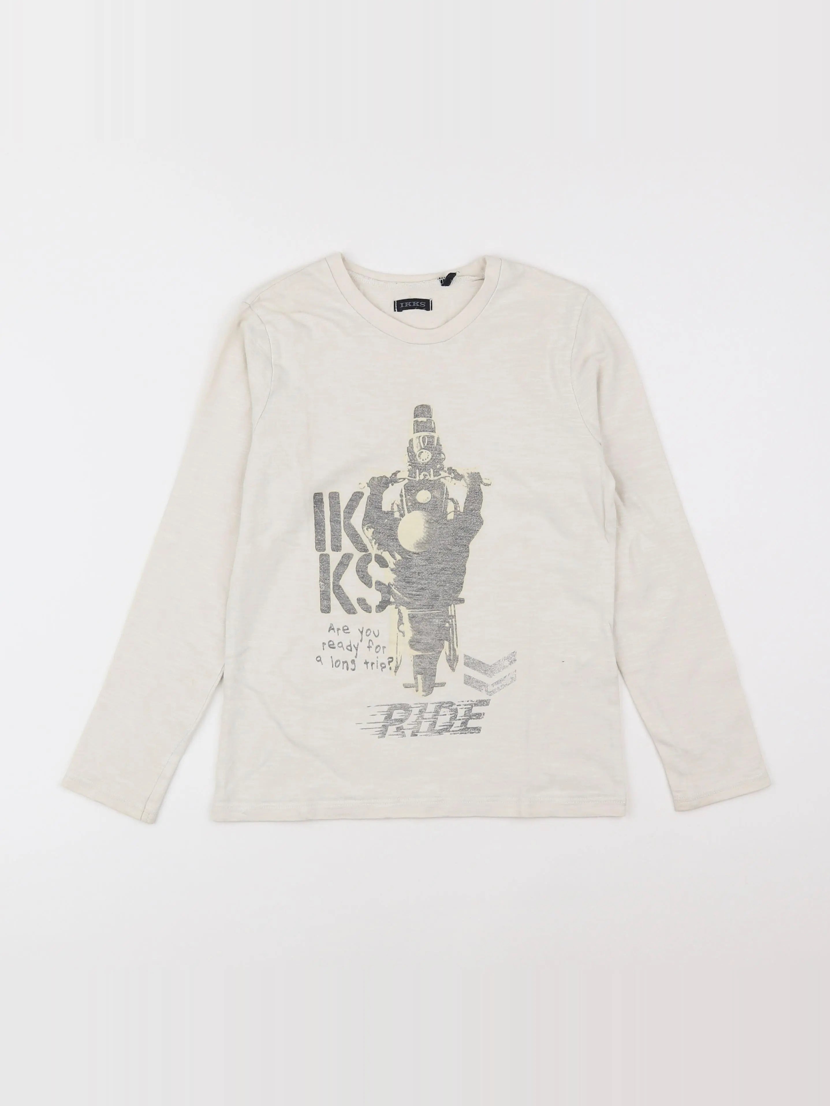 IKKS - tee-shirt beige - 8 ans