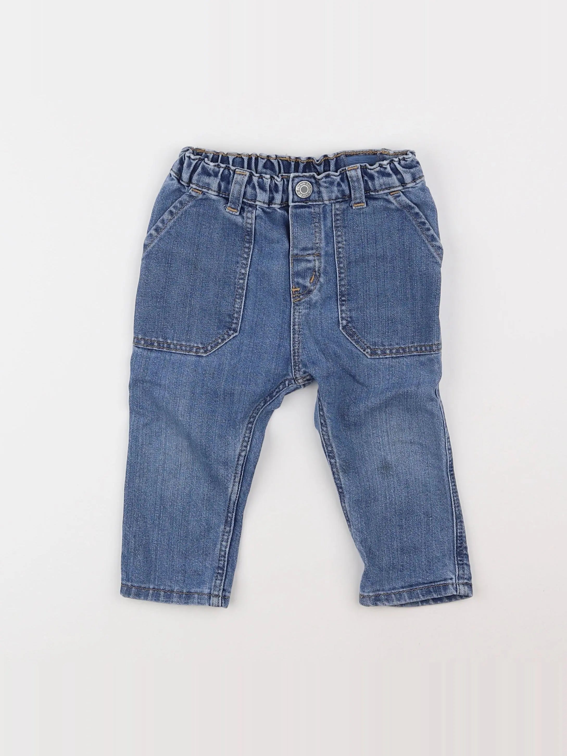 H&M - jean bleu - 9/12 mois