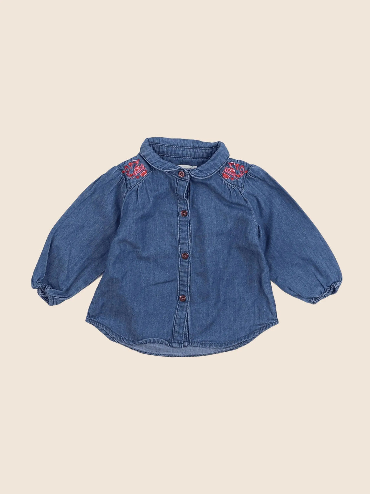 Vertbaudet - chemise bleu - 6 mois