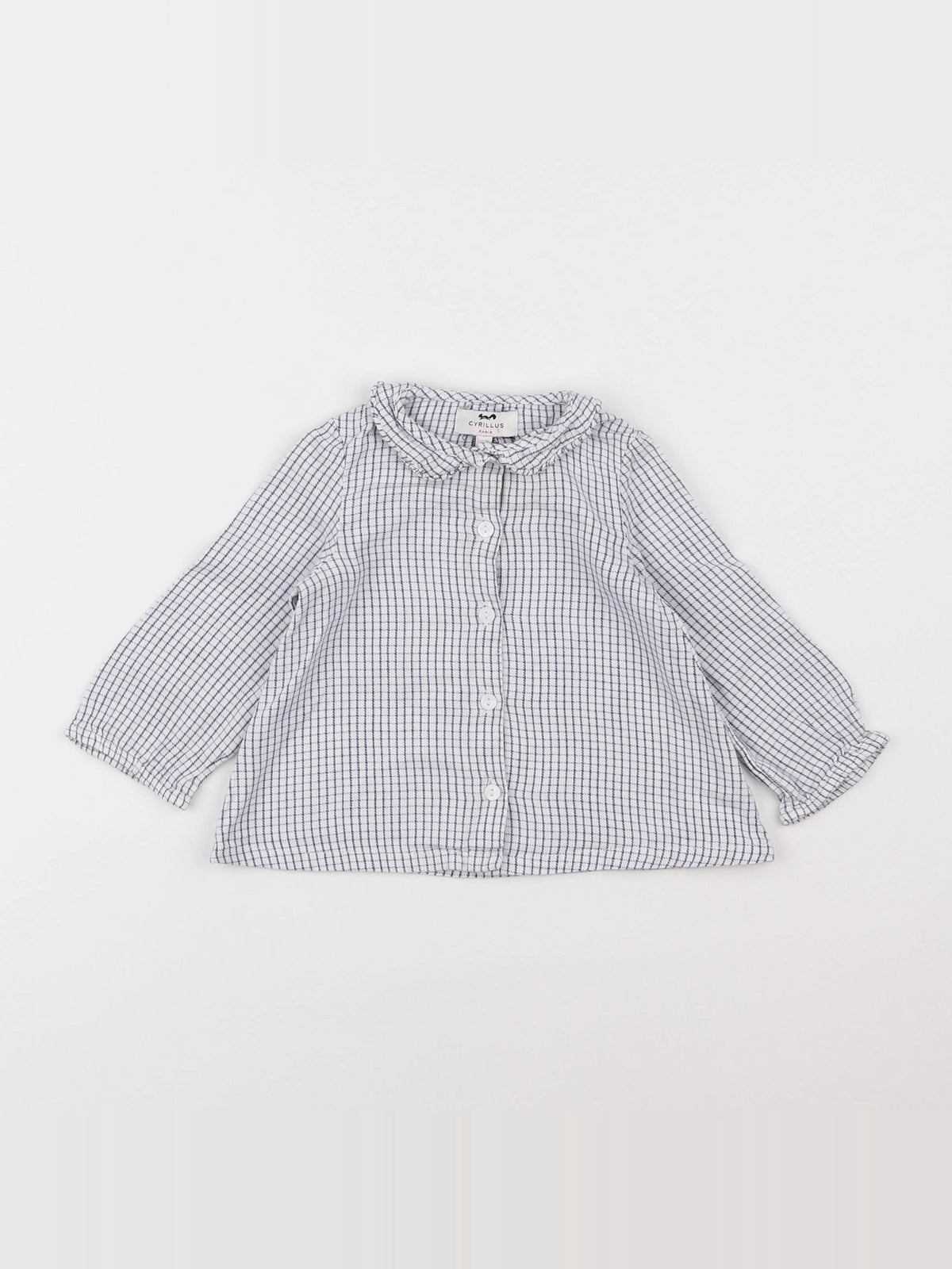 Cyrillus - blouse bleu, blanc - 12 mois