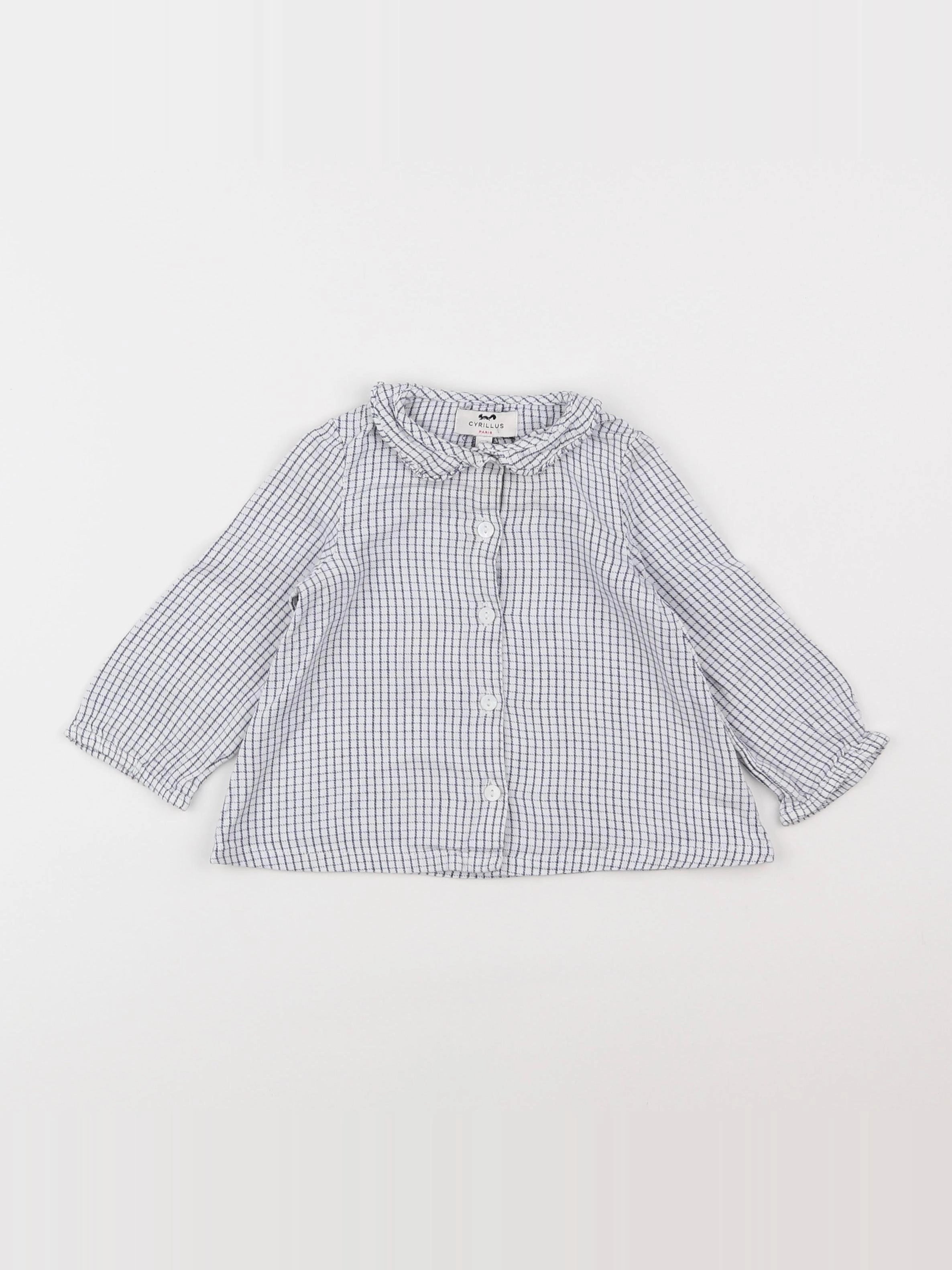 Cyrillus - blouse bleu, blanc - 12 mois