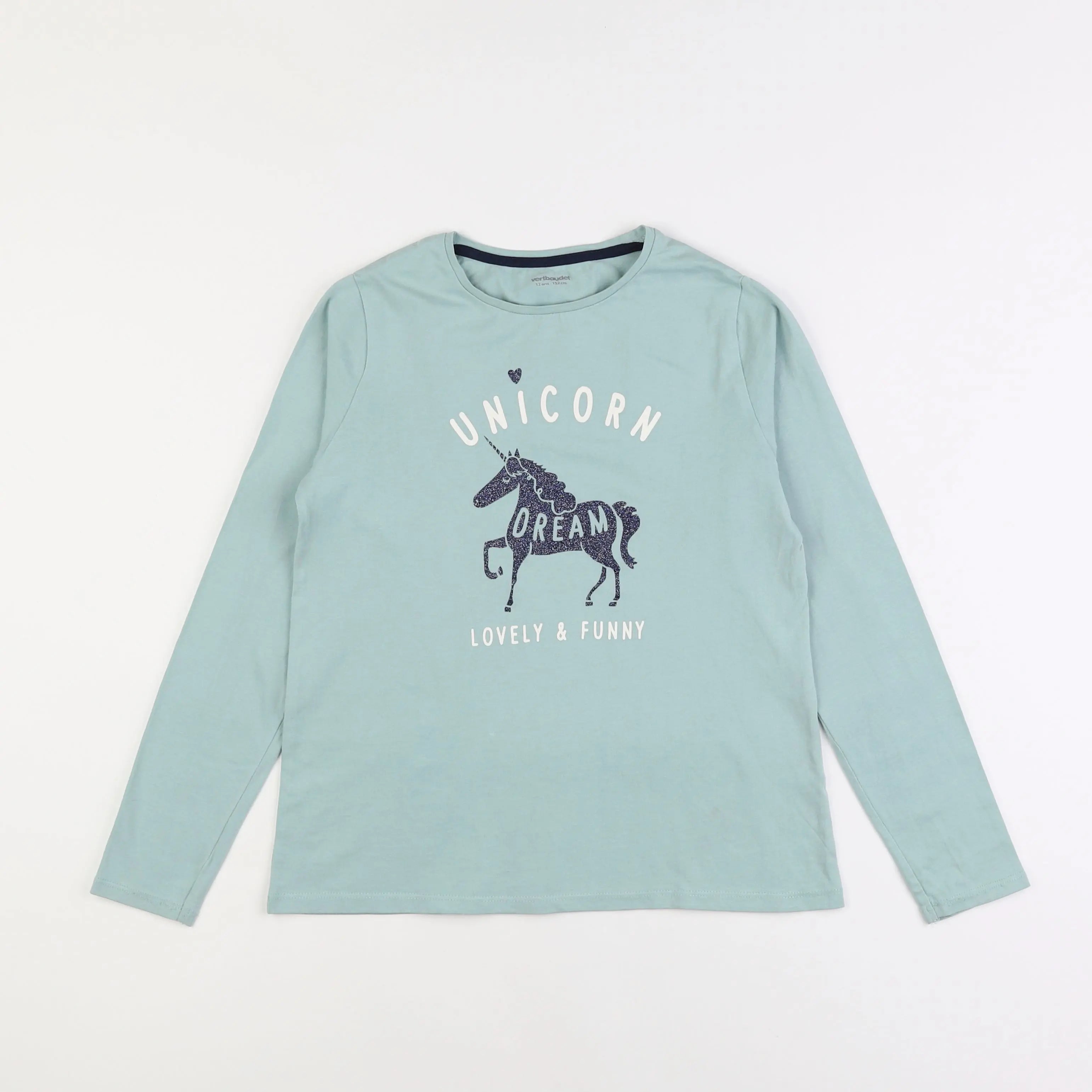 Vertbaudet - tee-shirt bleu - 12 ans
