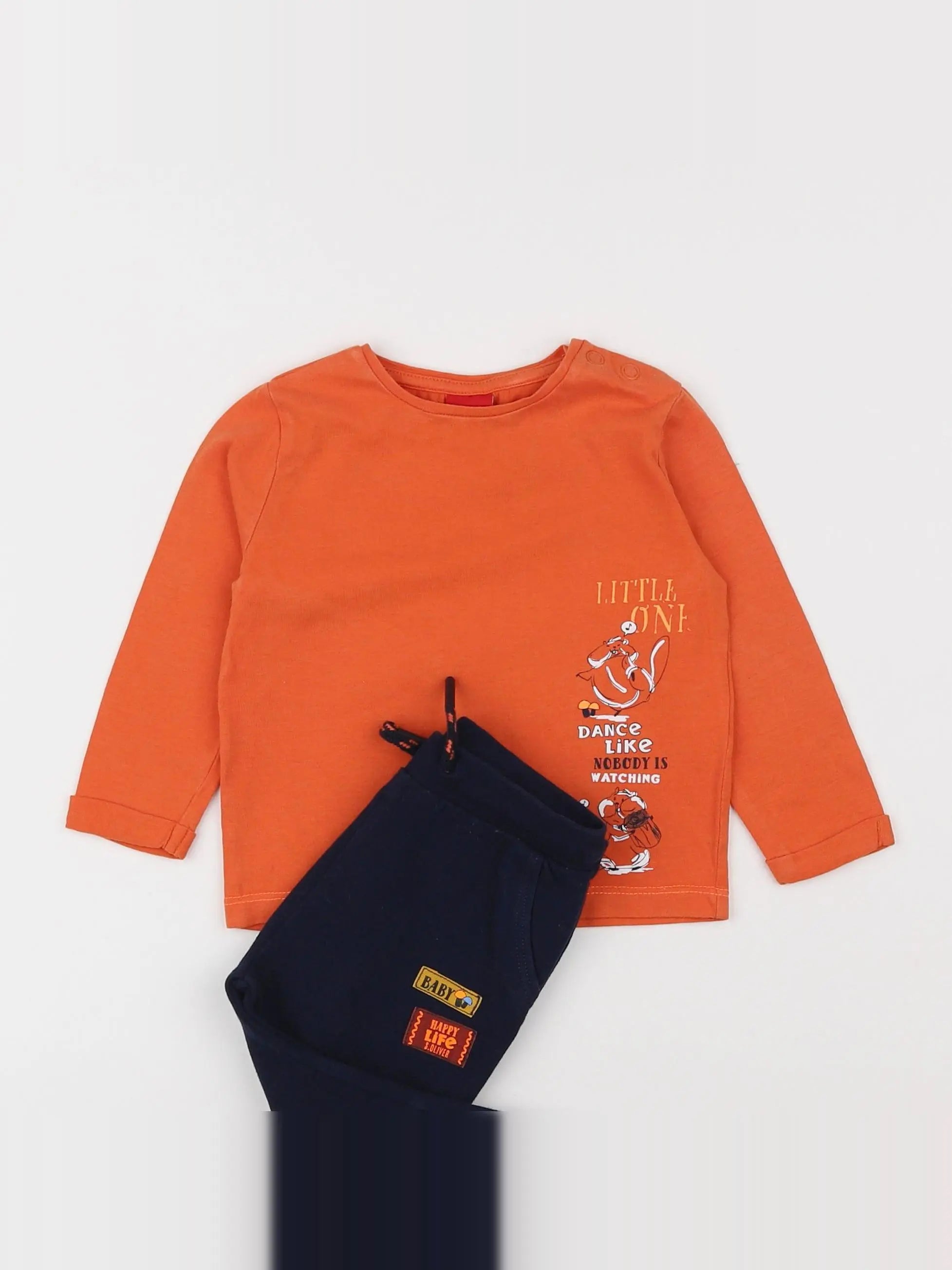 s.Oliver - ensemble bleu, orange - 9/12 mois