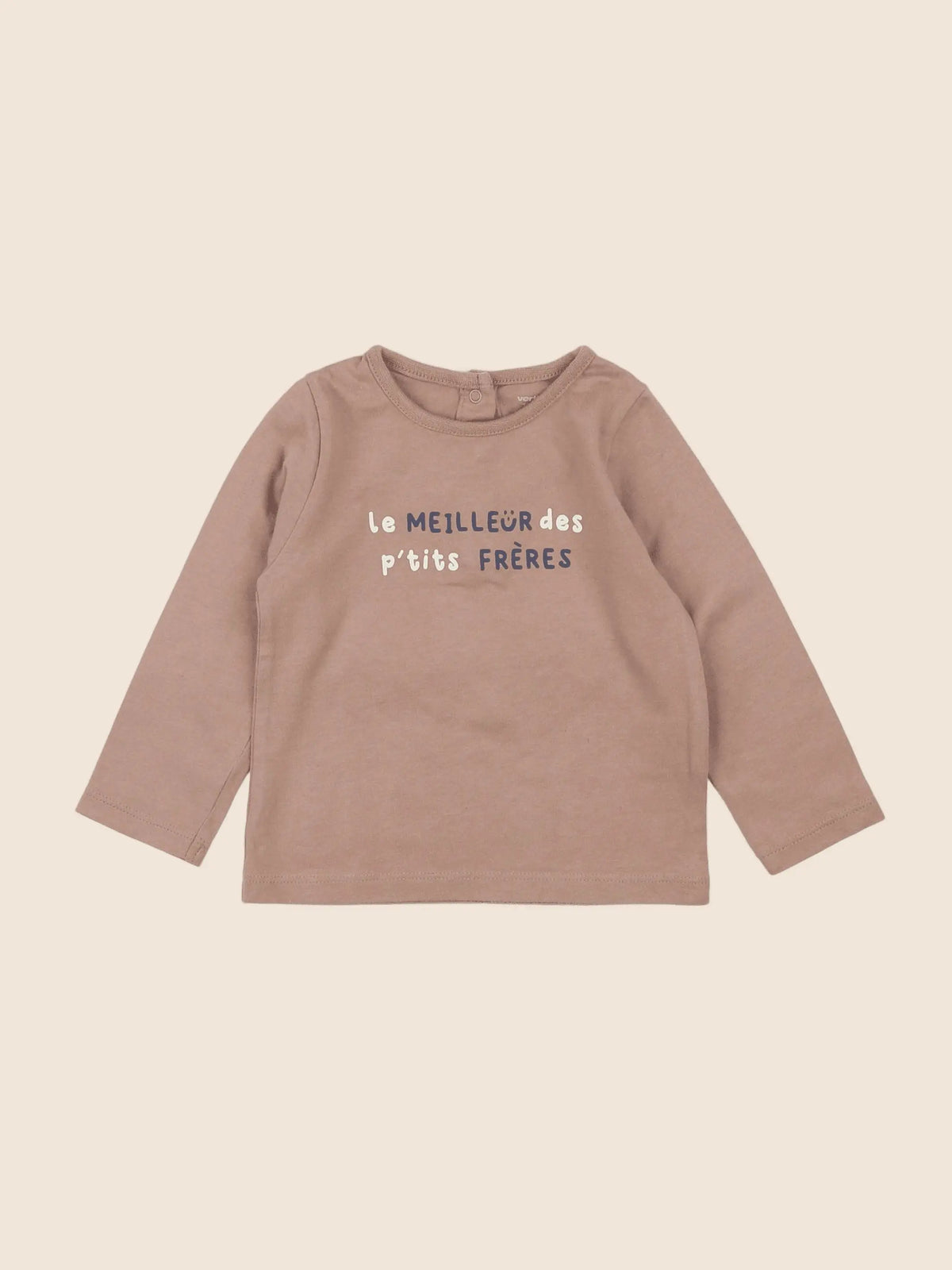 Vertbaudet - tee-shirt marron - 12 mois