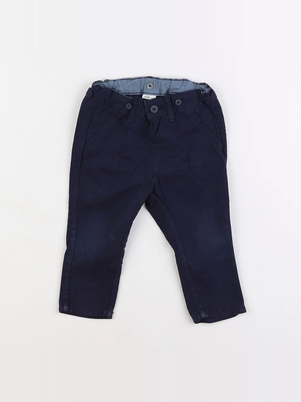 H&M - pantalon bleu - 9/12 mois