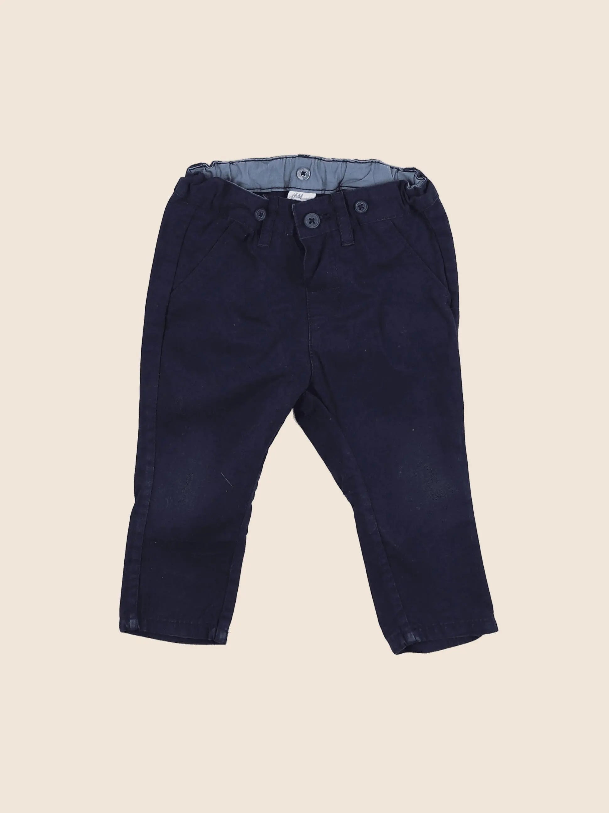 H&M - pantalon bleu - 9/12 mois