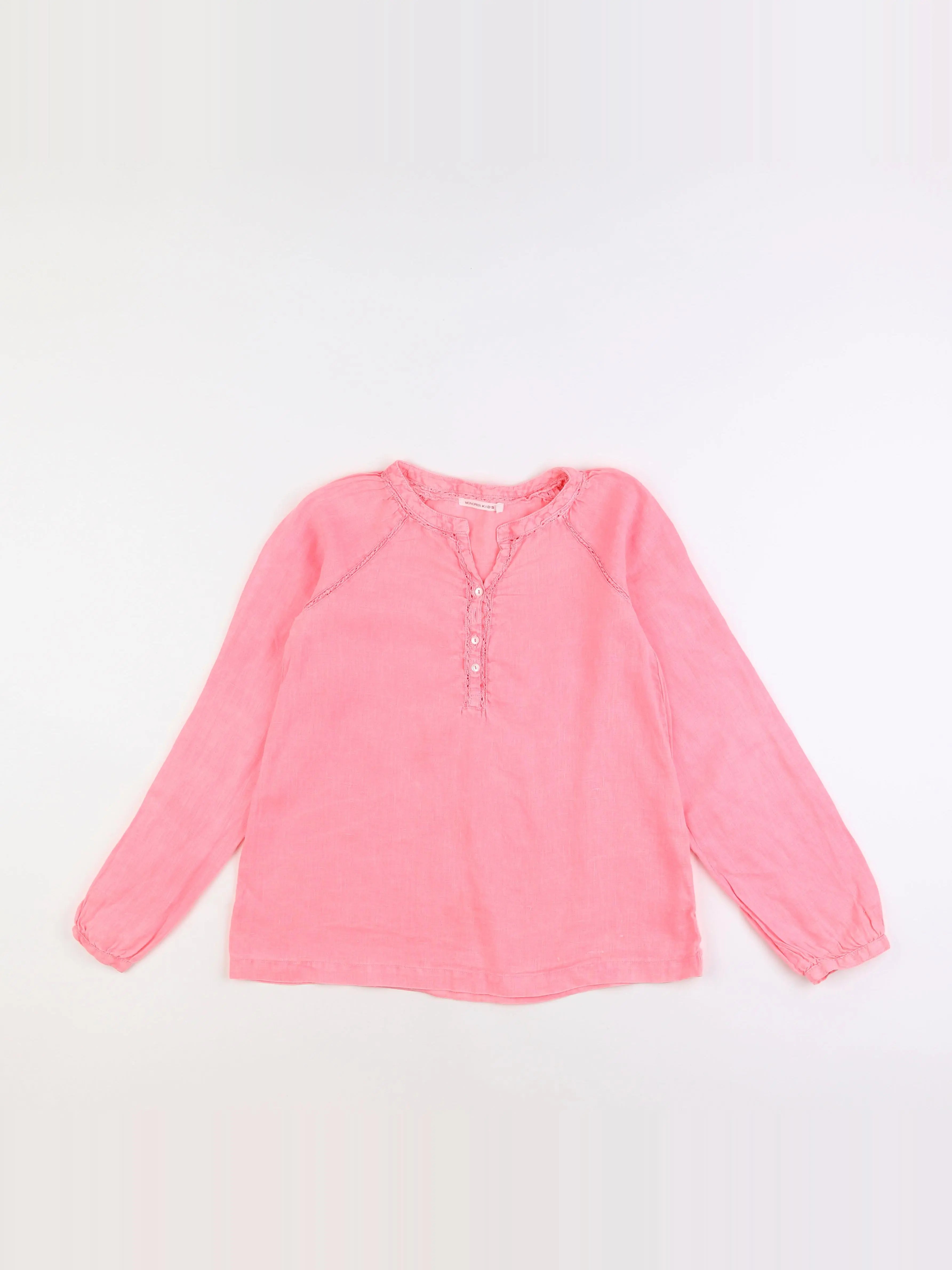 Monoprix - blouse rose fluo - 12 ans