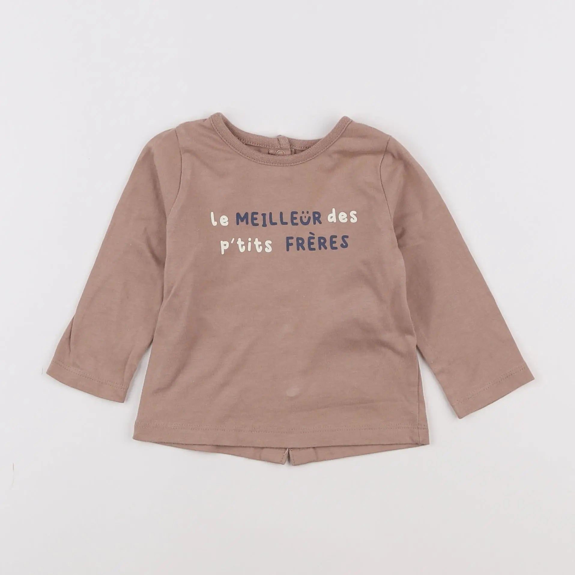Vertbaudet - tee-shirt marron - 6 mois