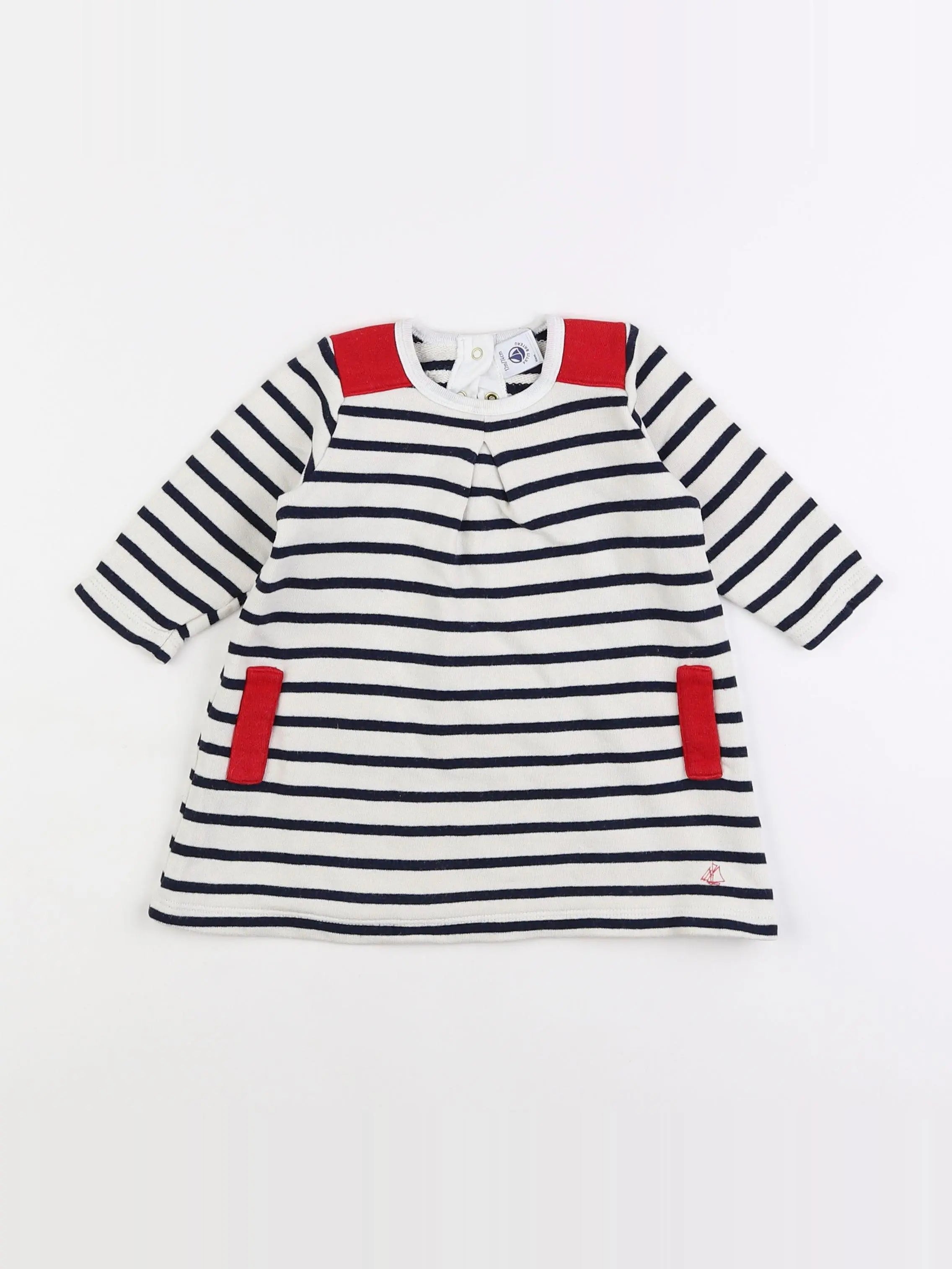 Petit Bateau - robe bleu - 12 mois