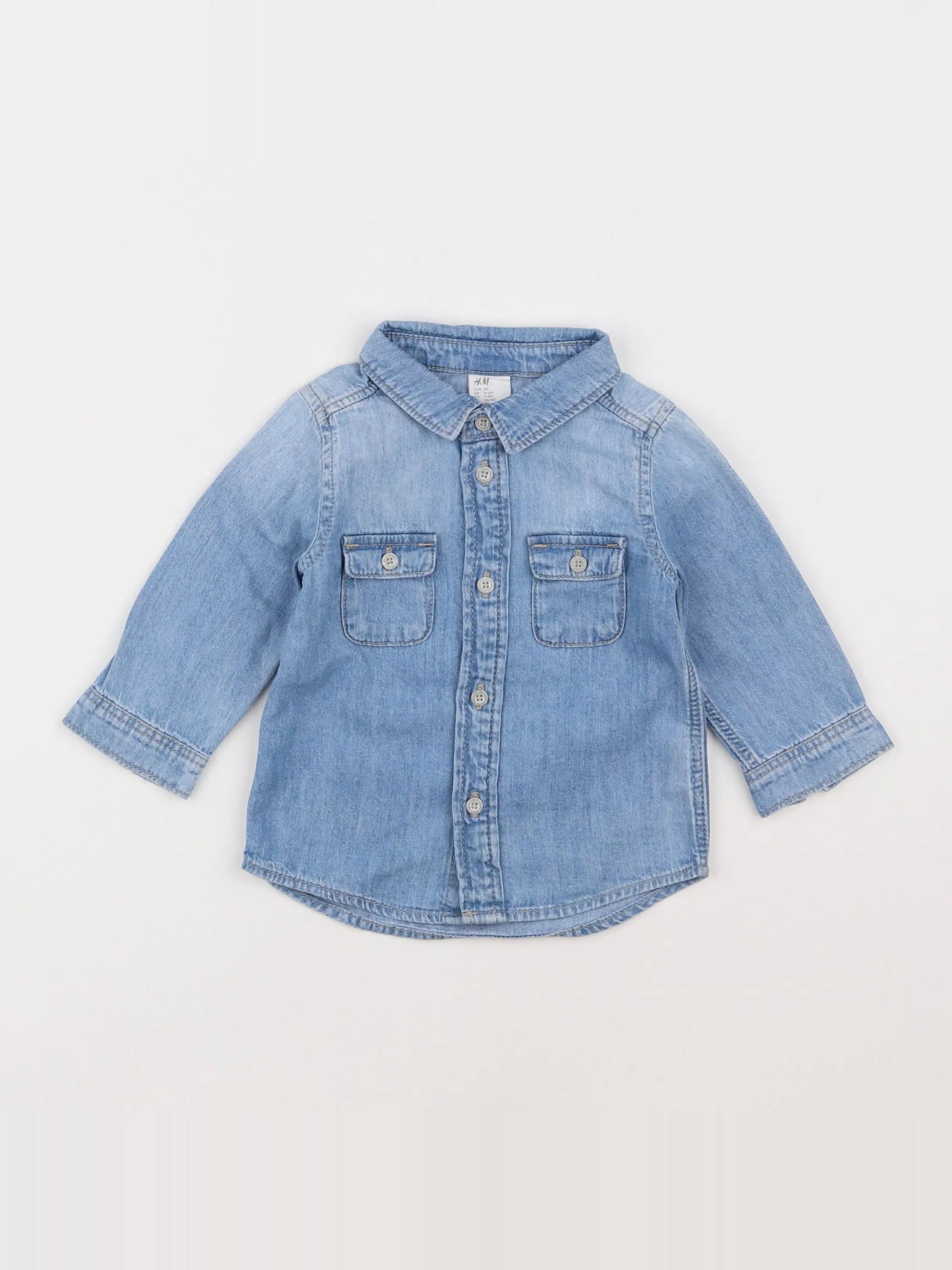 H&M - chemise bleu - 3/6 mois