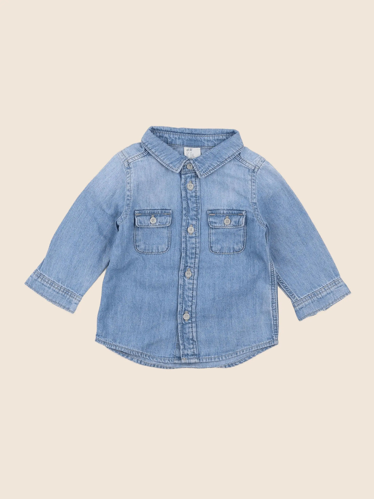H&M - chemise bleu - 3/6 mois
