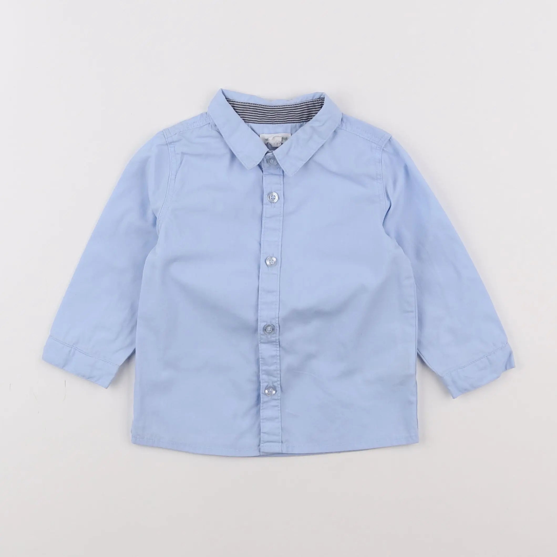 Vertbaudet - chemise bleu - 12 mois