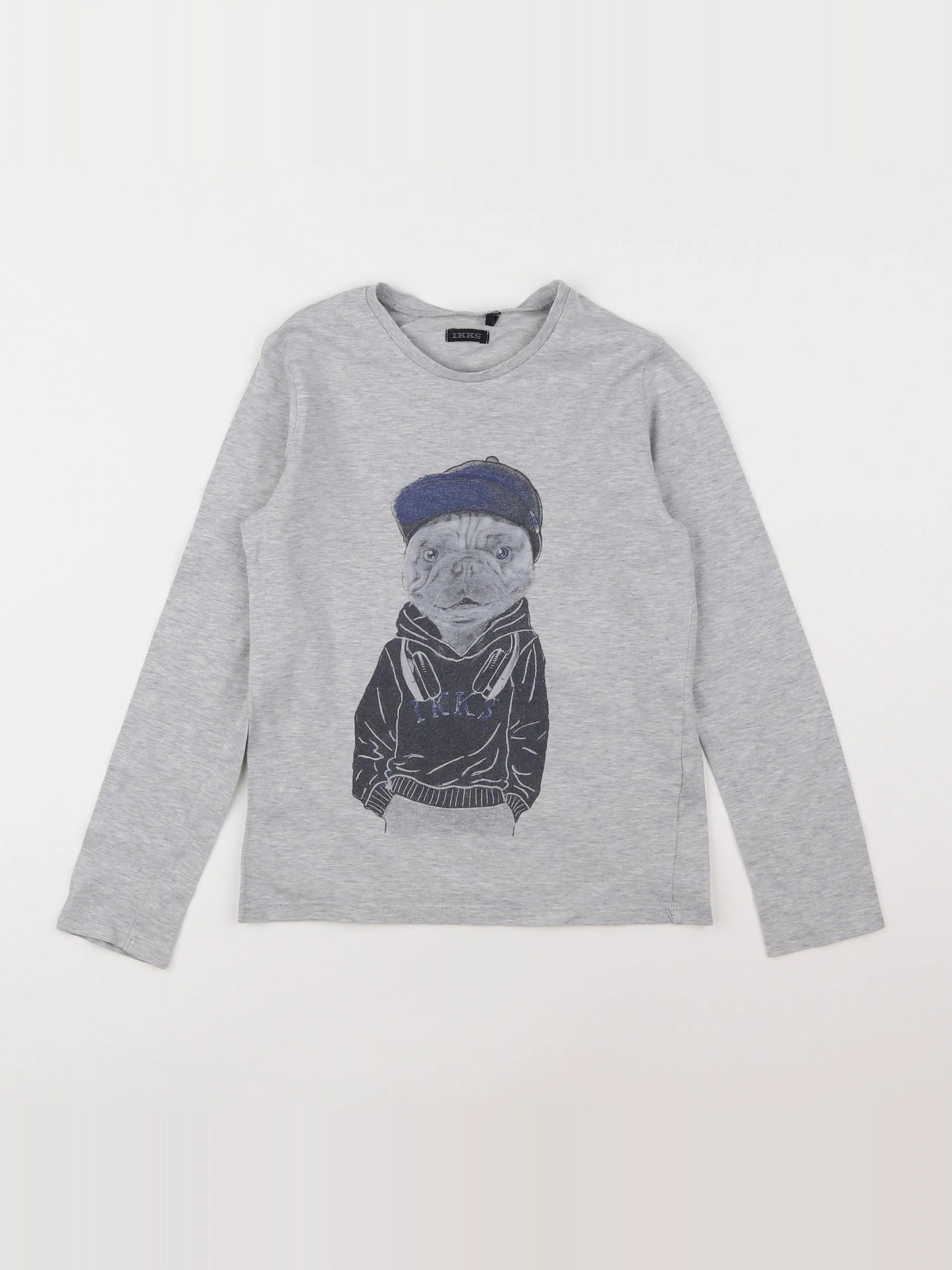 IKKS - tee-shirt gris - 8 ans