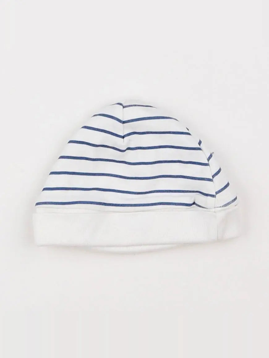Vertbaudet - bonnet blanc, bleu - 12 mois